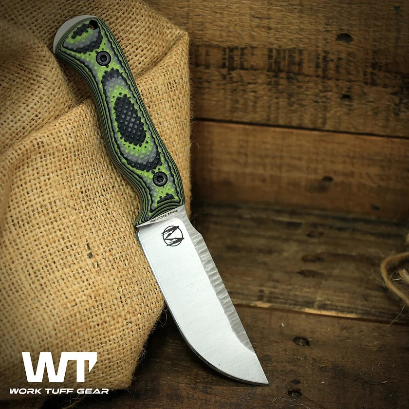 Work Tuff Gear Nomad Bushcrafter (K329) /Sabre grind/Rugged finish/Zombie Green Gator Grip 3