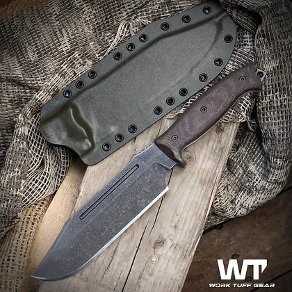 Work Tuff Gear Commander (Bohler K329) Dark Washed, Burlap canvas micarta 3