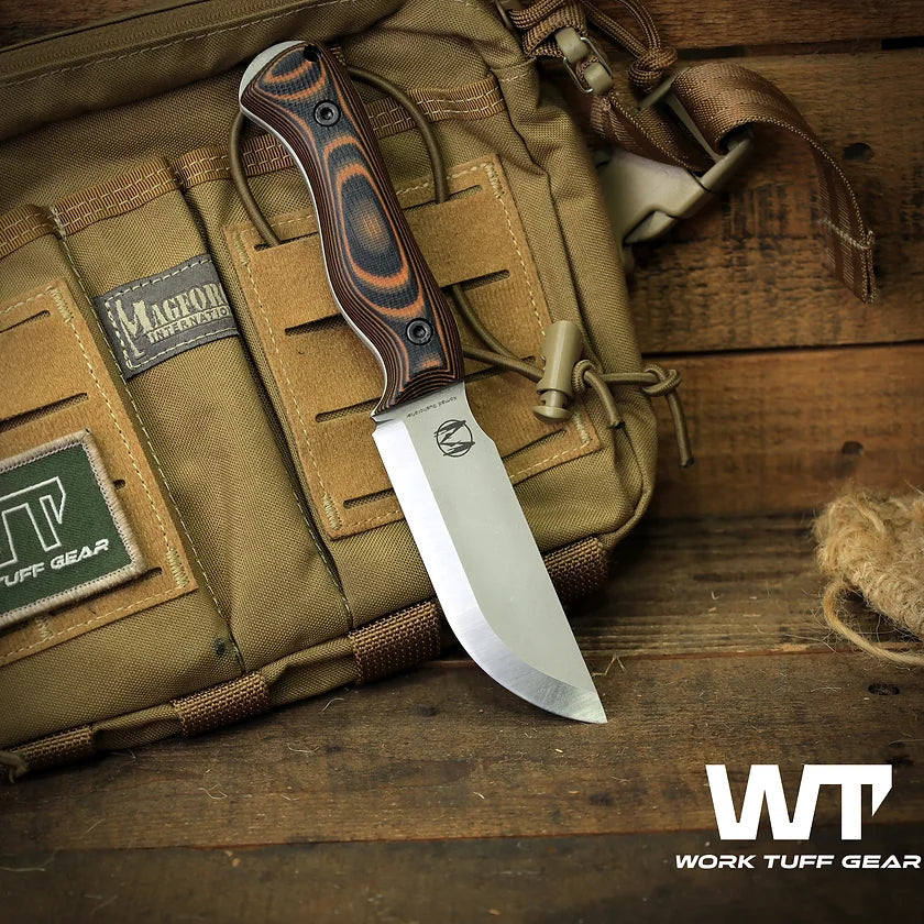 Work Tuff Gear Nomad Bushcrafter (K329) /Scandi grind/Stone Washed/Tiger Camo with White Liner 3