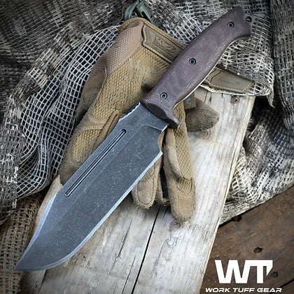 Work Tuff Gear Commander (Bohler K329) Dark Washed, Burlap canvas micarta 1