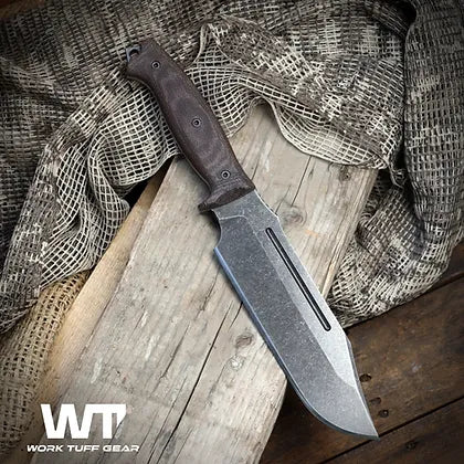 Work Tuff Gear Commander (Bohler K329) Dark Washed, Burlap canvas micarta 2