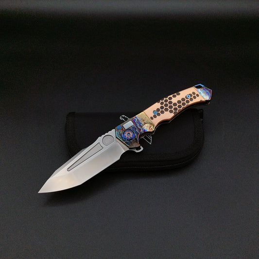 ADV Ronin Acid Rain Titanium Copper Inlays, Satin Blade, S35VN