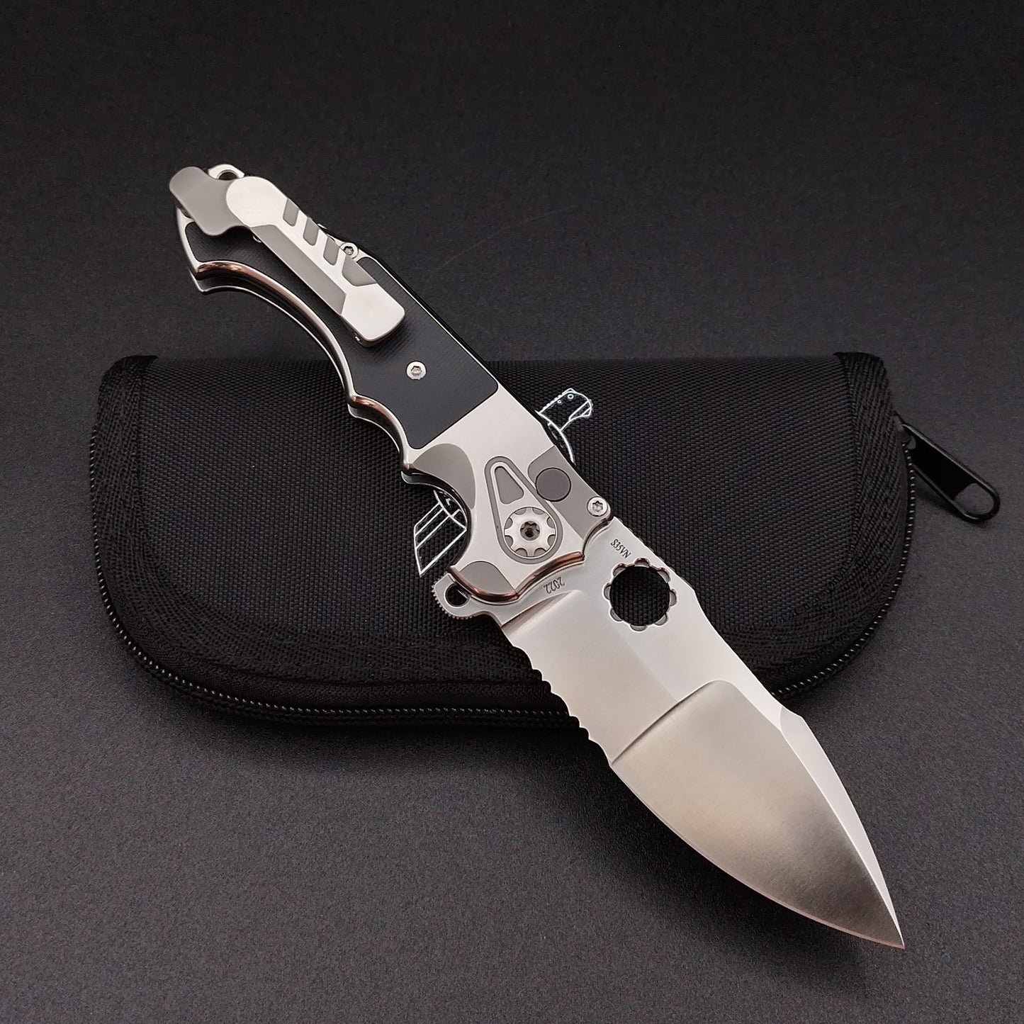 ADV Mini Alpha-S Serrated Satin Black G-10 2