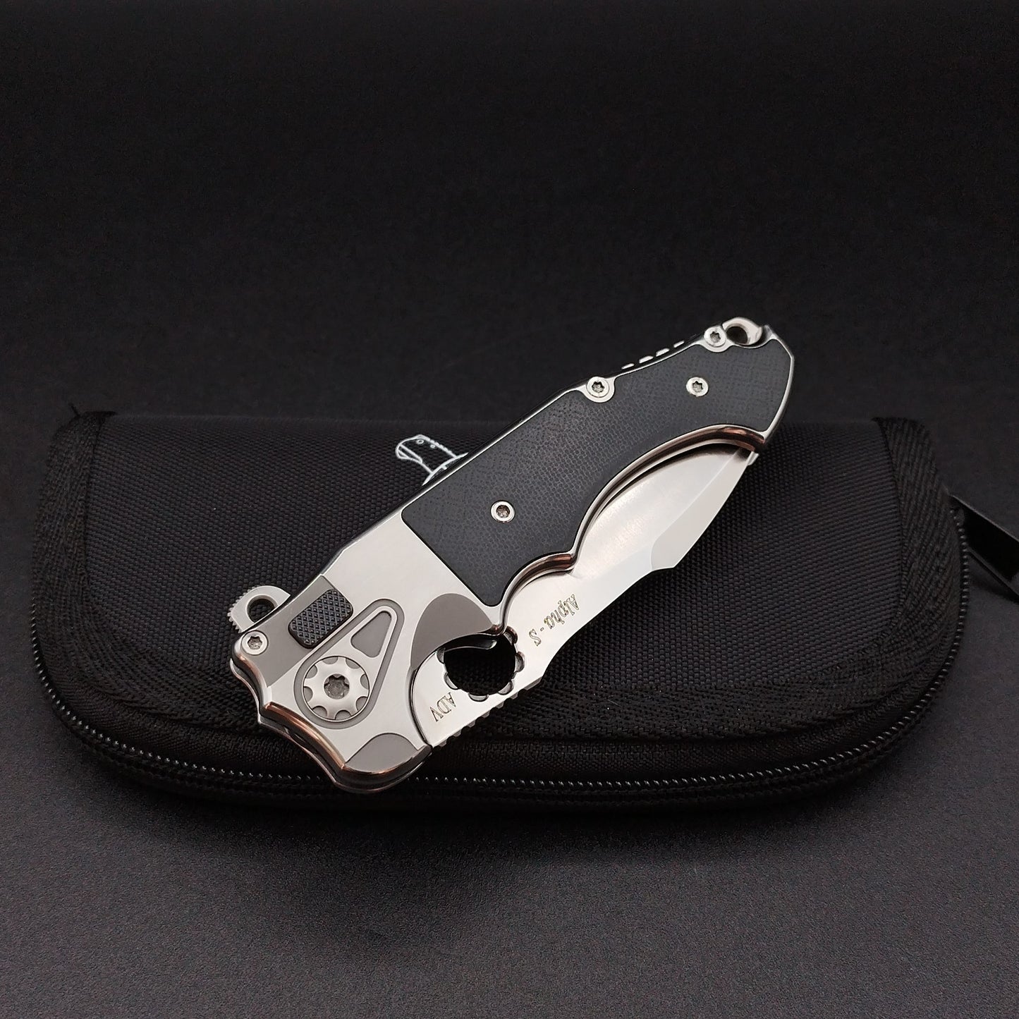 ADV Mini Alpha-S Serrated Satin Black G-10 3