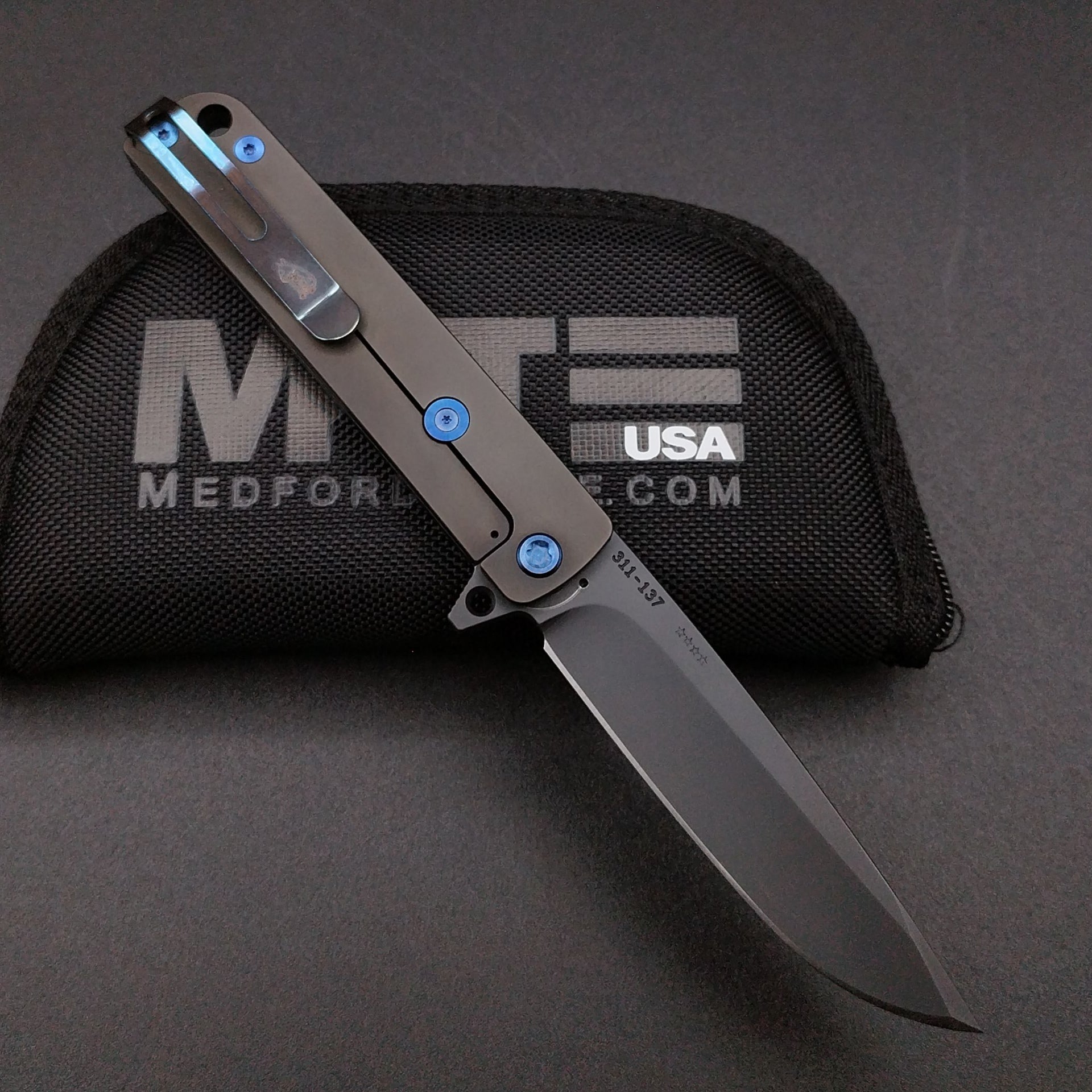 Medford M-48 Black with Blue Hardware 2