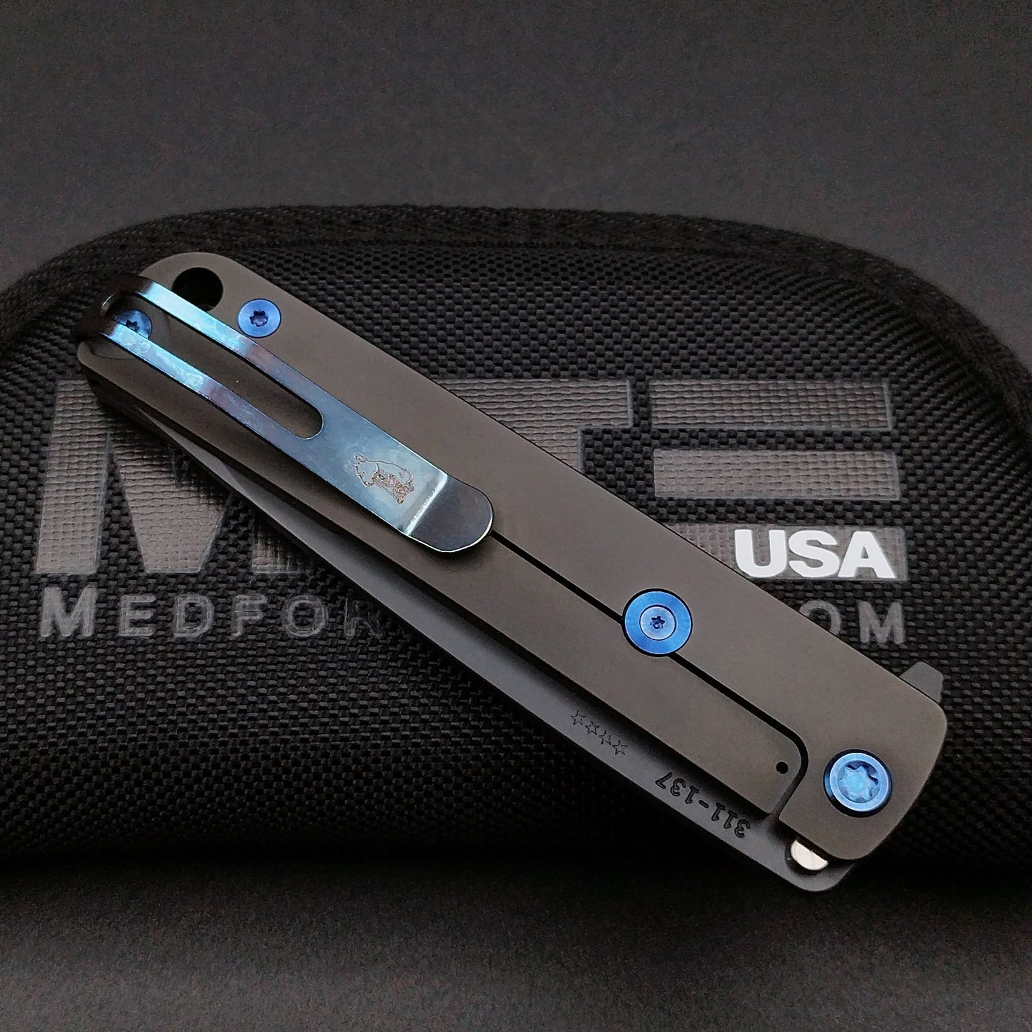 Medford M-48 Black with Blue Hardware 4