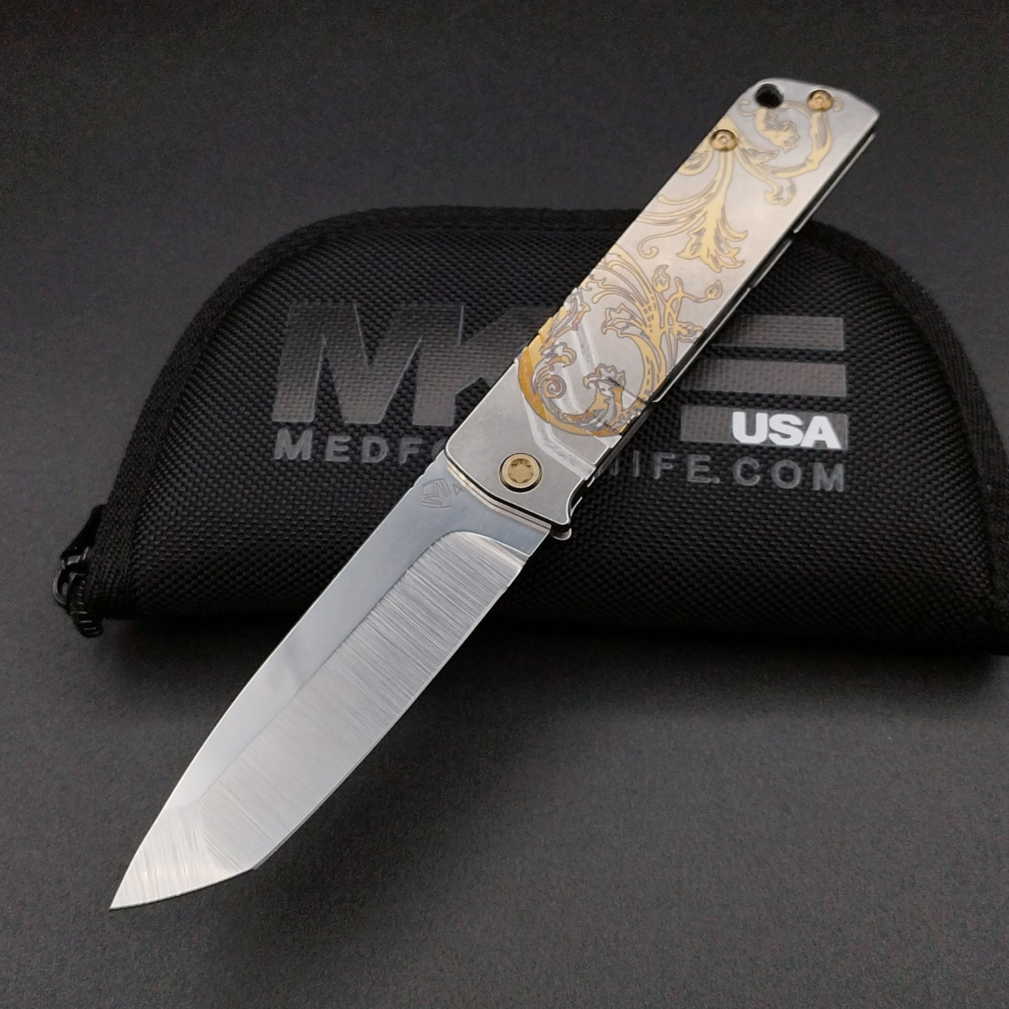 Medford The Antik, Tanto Blade, Bronze Filigree Handles, Bronze HW 1