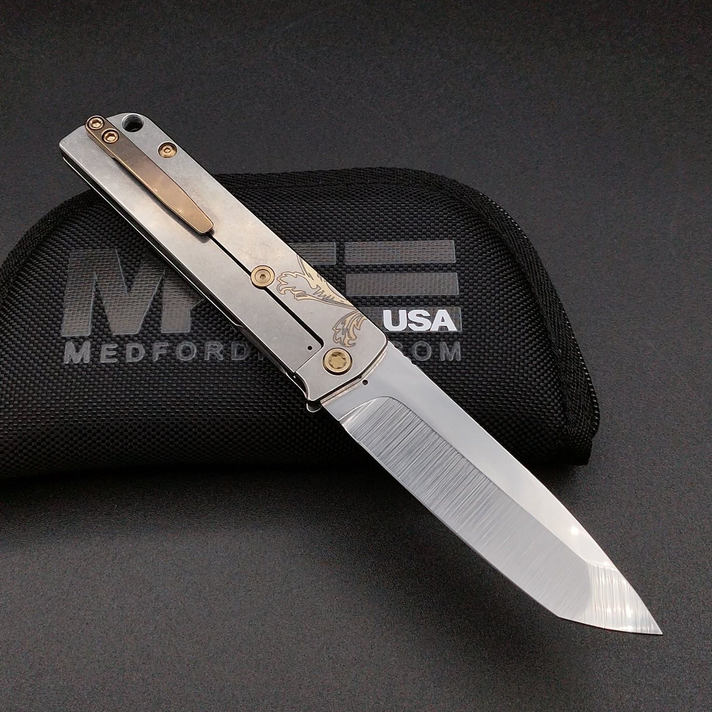 Medford The Antik, Tanto Blade, Bronze Filigree Handles, Bronze HW 2