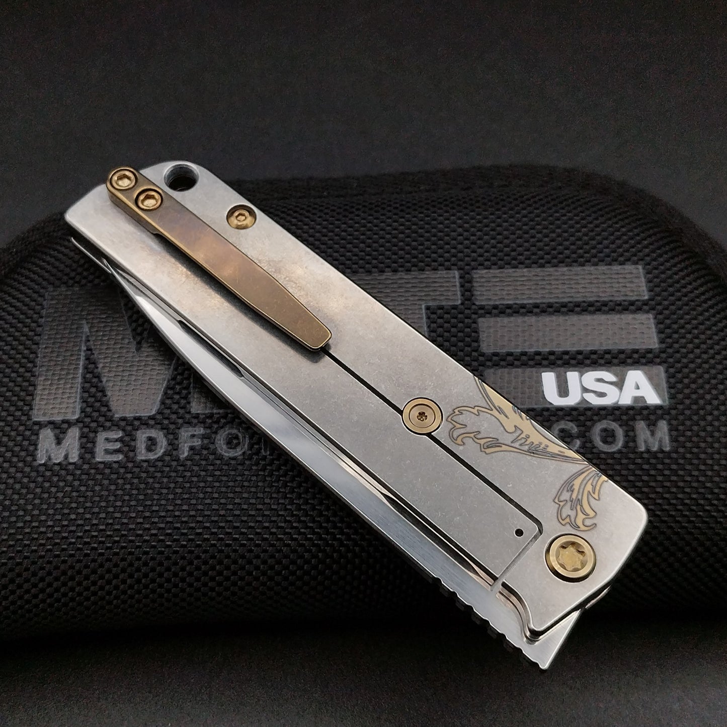 Medford The Antik, Tanto Blade, Bronze Filigree Handles, Bronze HW 4