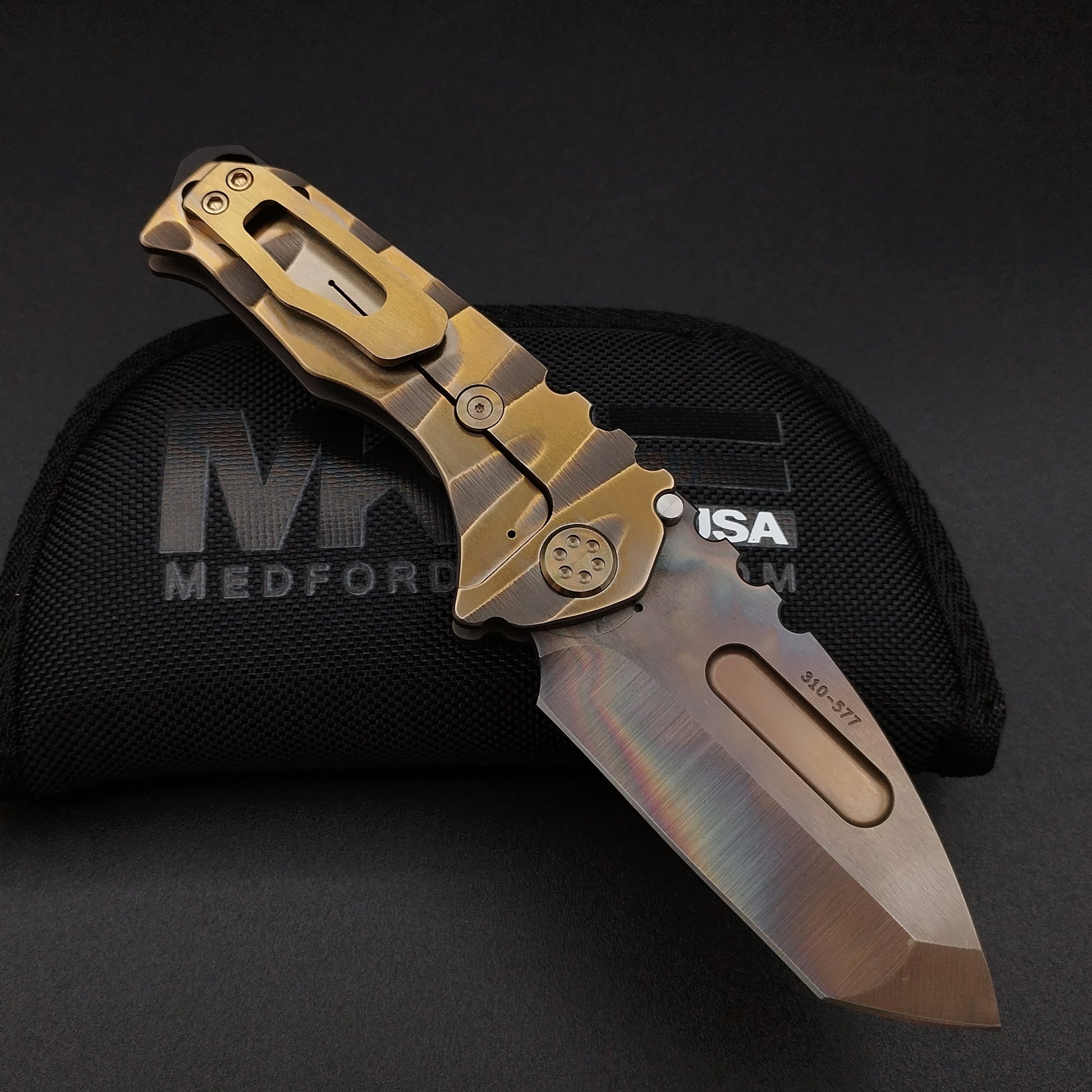 Medford Praetorian Genesis T, Vulcan Tanto Blade, Bronze Lazy River 2