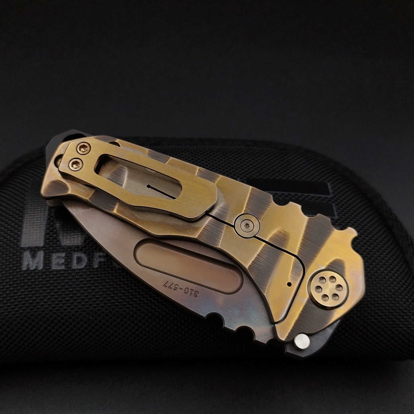 Medford Praetorian Genesis T, Vulcan Tanto Blade, Bronze Lazy River 6