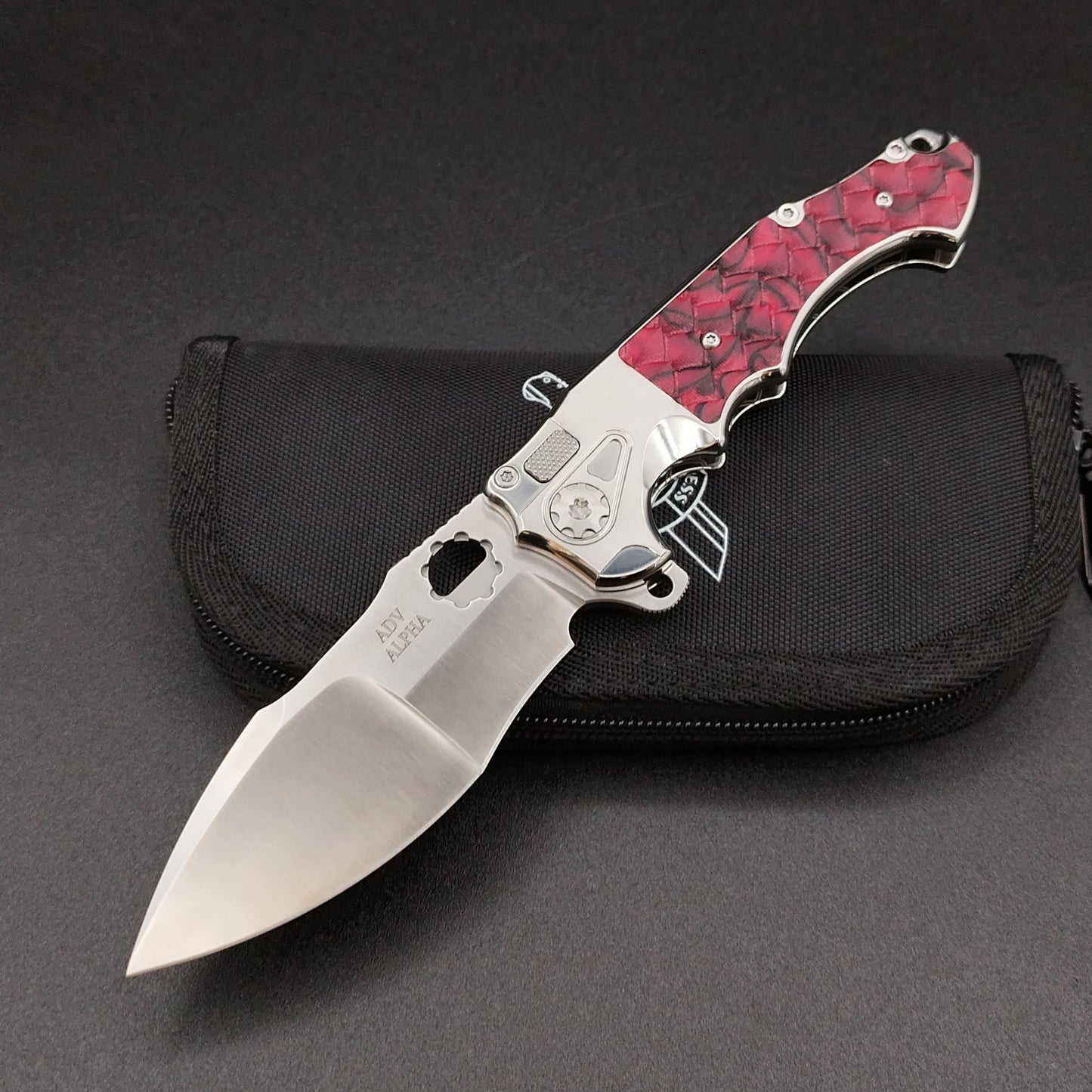 ADV Mini Alpha-S Satin, Red G-10 Dragon Skales 1