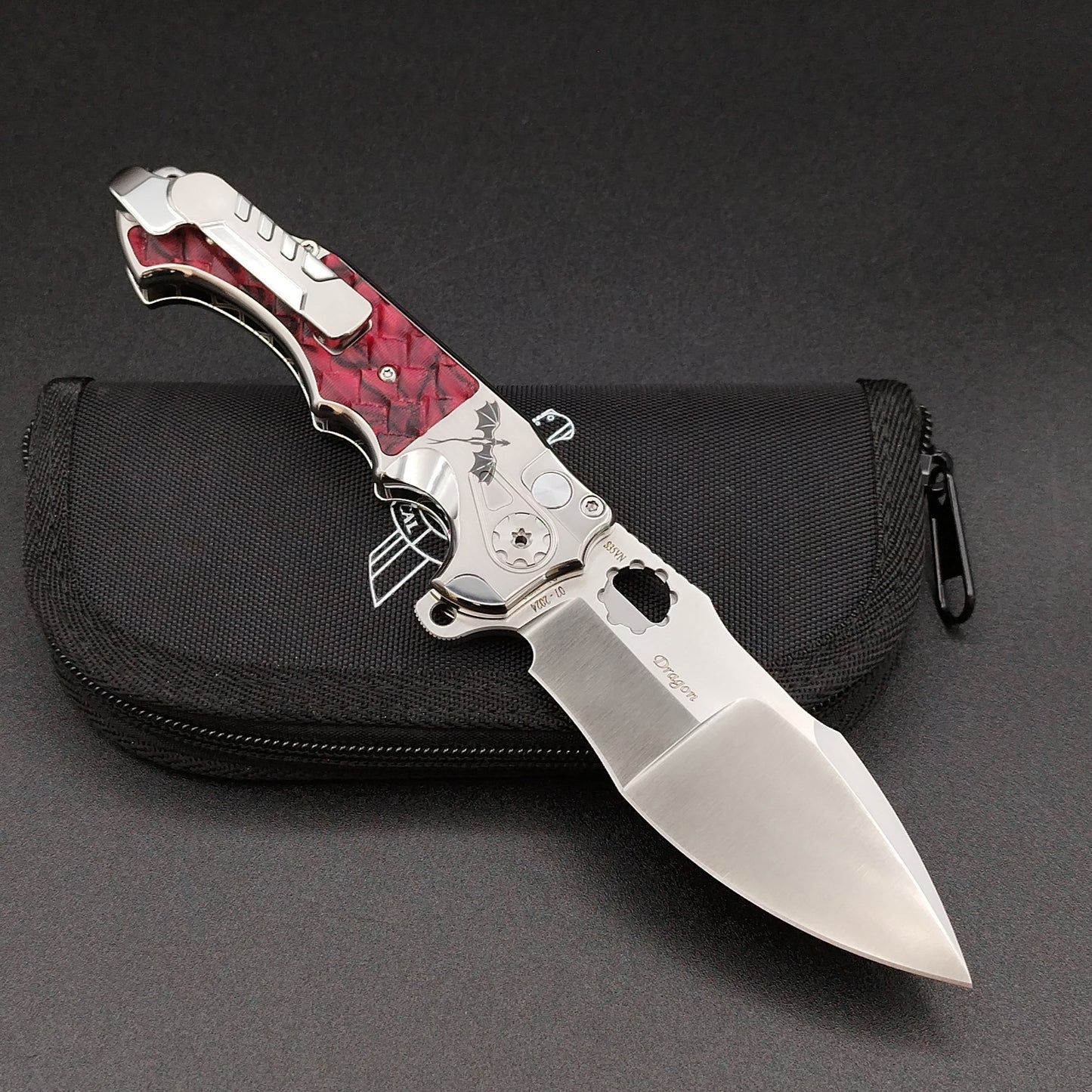 ADV Mini Alpha-S Satin, Red G-10 Dragon Skales 2