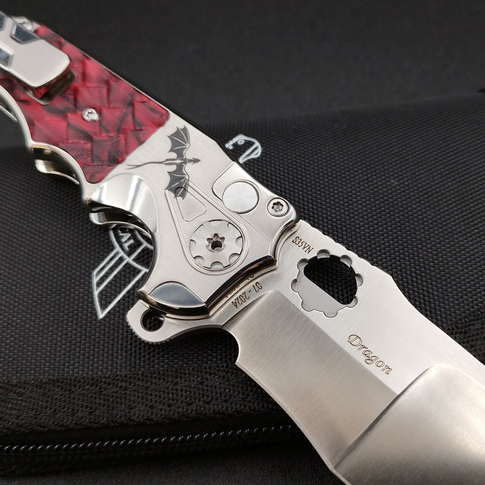 ADV Mini Alpha-S Satin, Red G-10 Dragon Skales 5