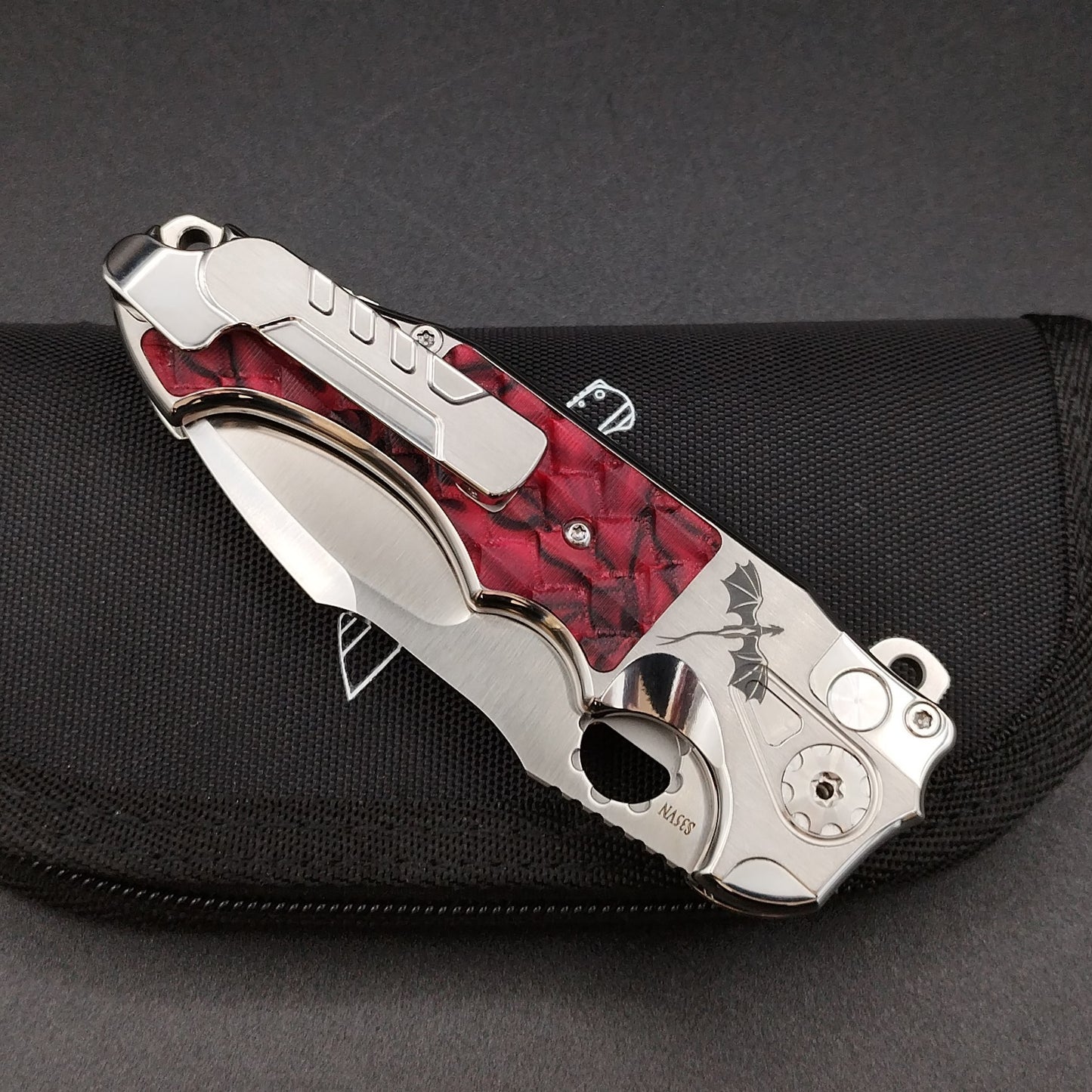 ADV Mini Alpha-S Satin, Red G-10 Dragon Skales 4