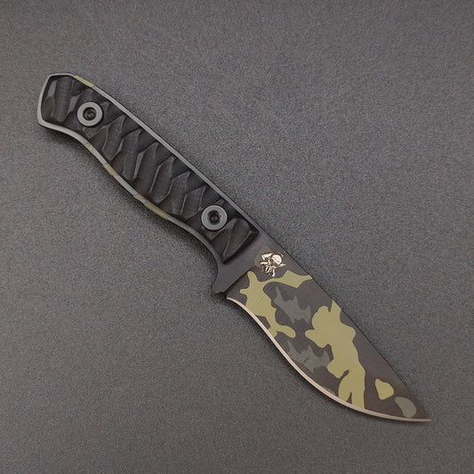 Sea Sick Blades Micro Skinner Black G10, Camo Cerekote 1