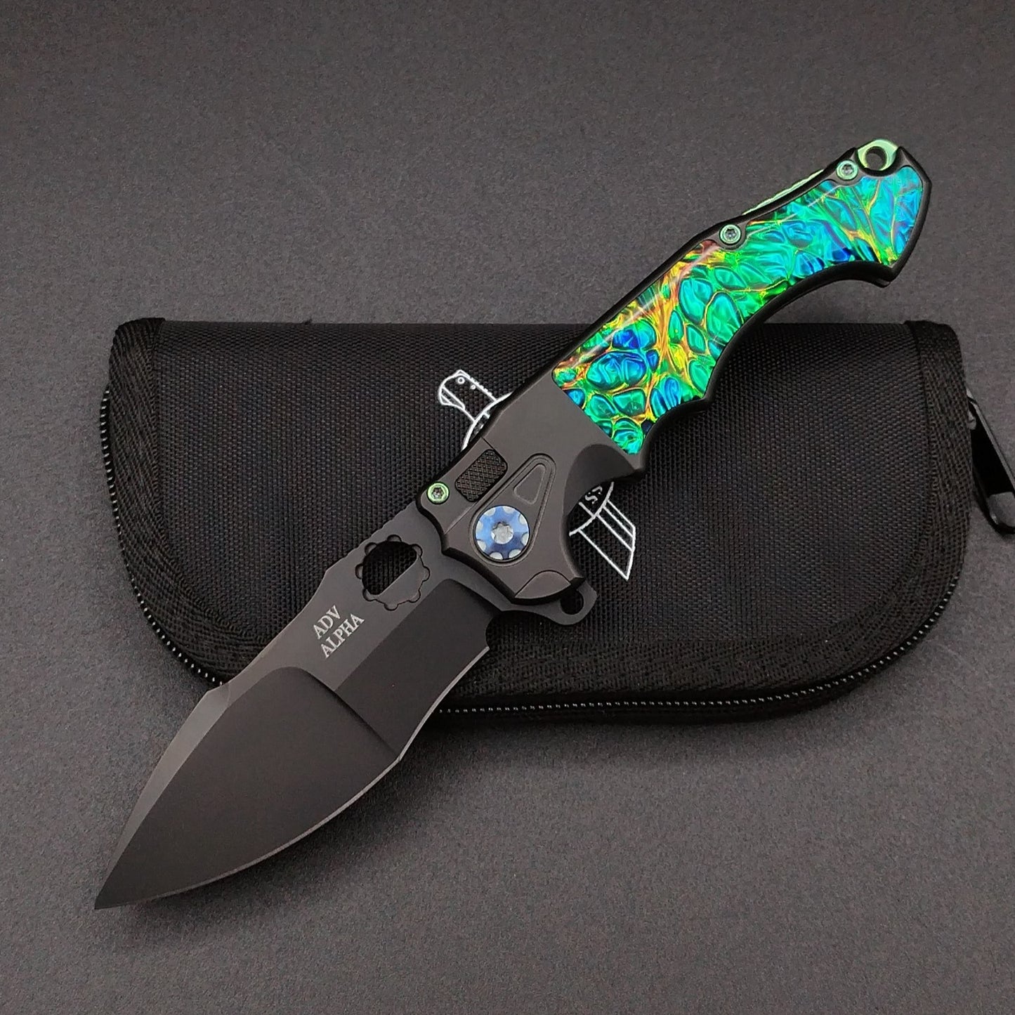 ADV Mini Alpha-S All Black, Blue and Green Inlays 1