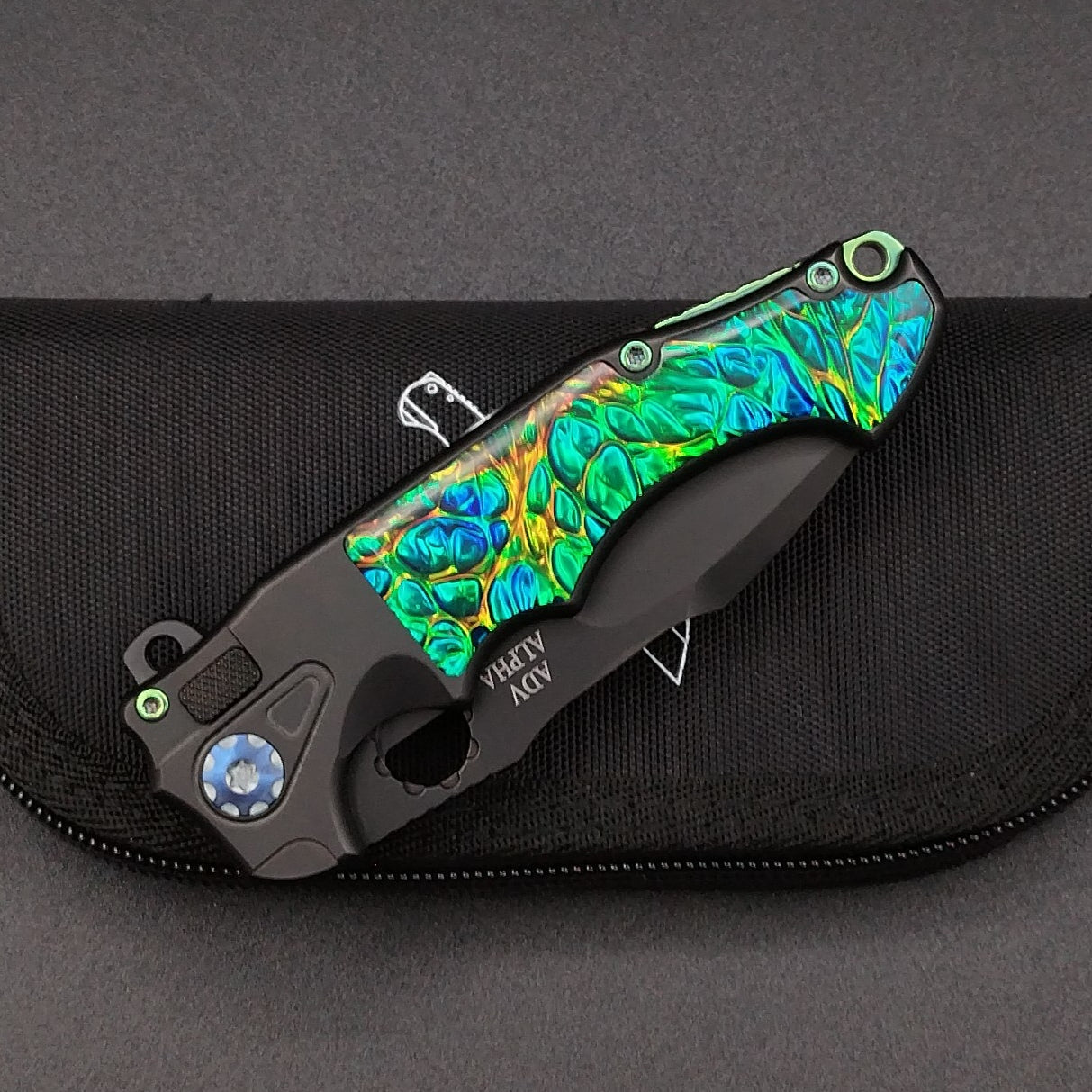 ADV Mini Alpha-S All Black, Blue and Green Inlays 3