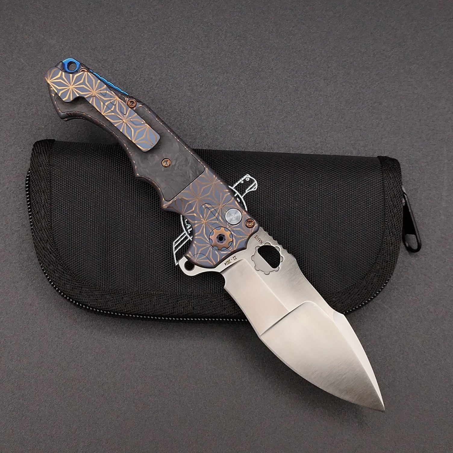 ADV Mini Alpha-S Blue, Gold Laser Art, Carbon Fiber 2