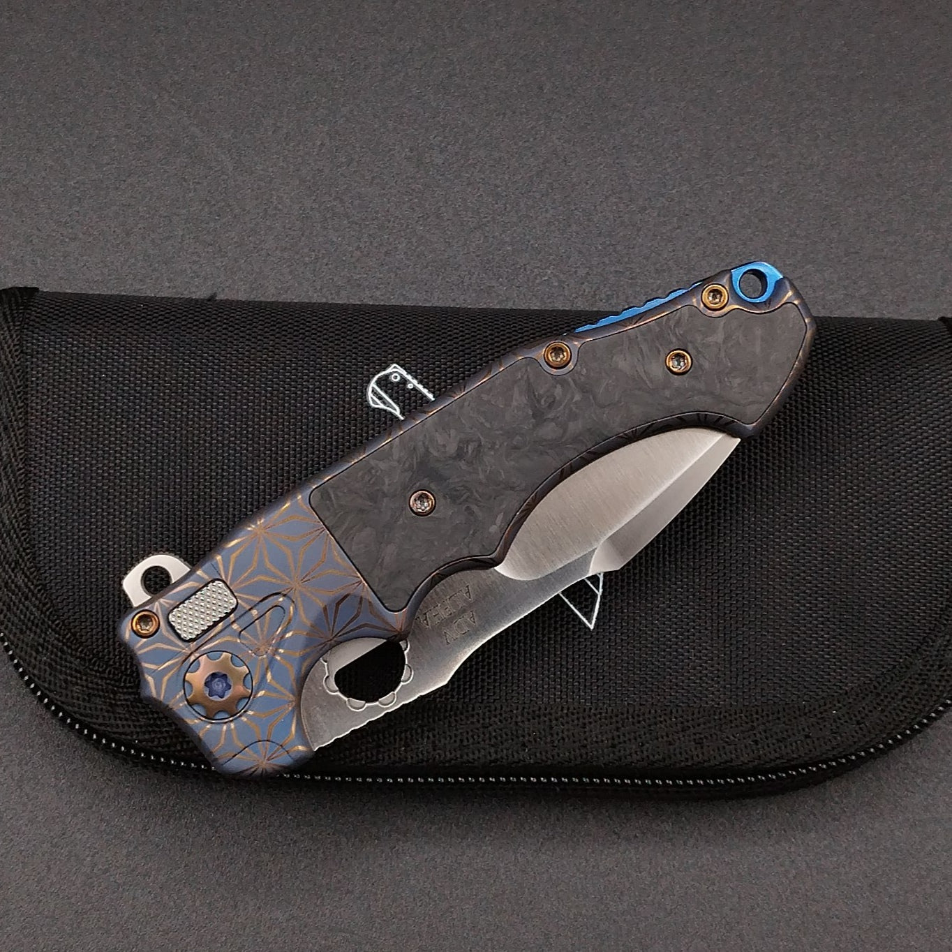 ADV Mini Alpha-S Blue, Gold Laser Art, Carbon Fiber 3