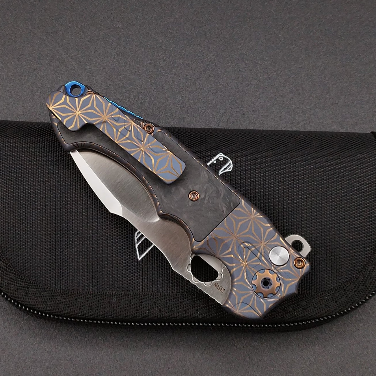 ADV Mini Alpha-S Blue, Gold Laser Art, Carbon Fiber 4