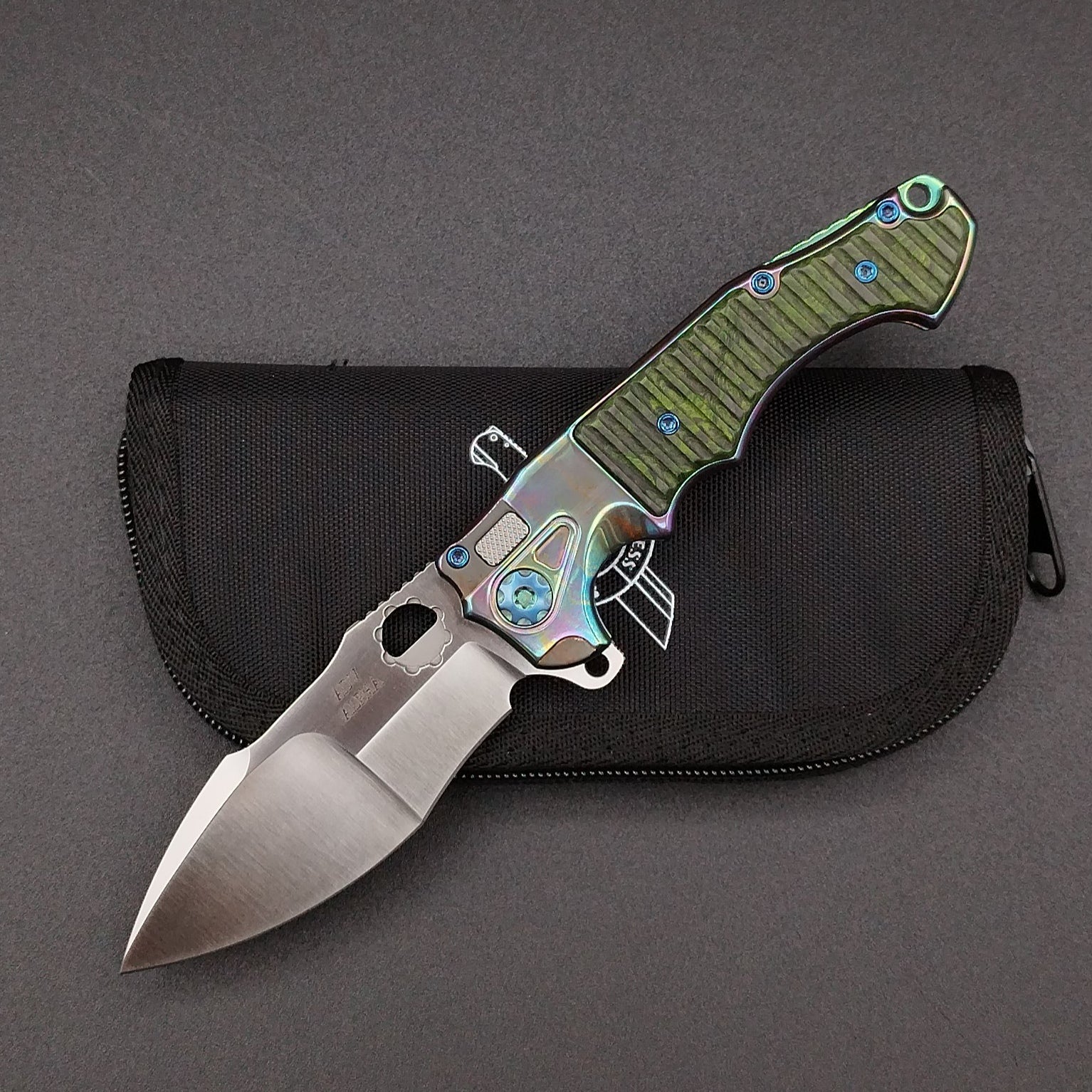 ADV Mini Alpha-S Acid Rain Green Fluted Carbon Fiber 1