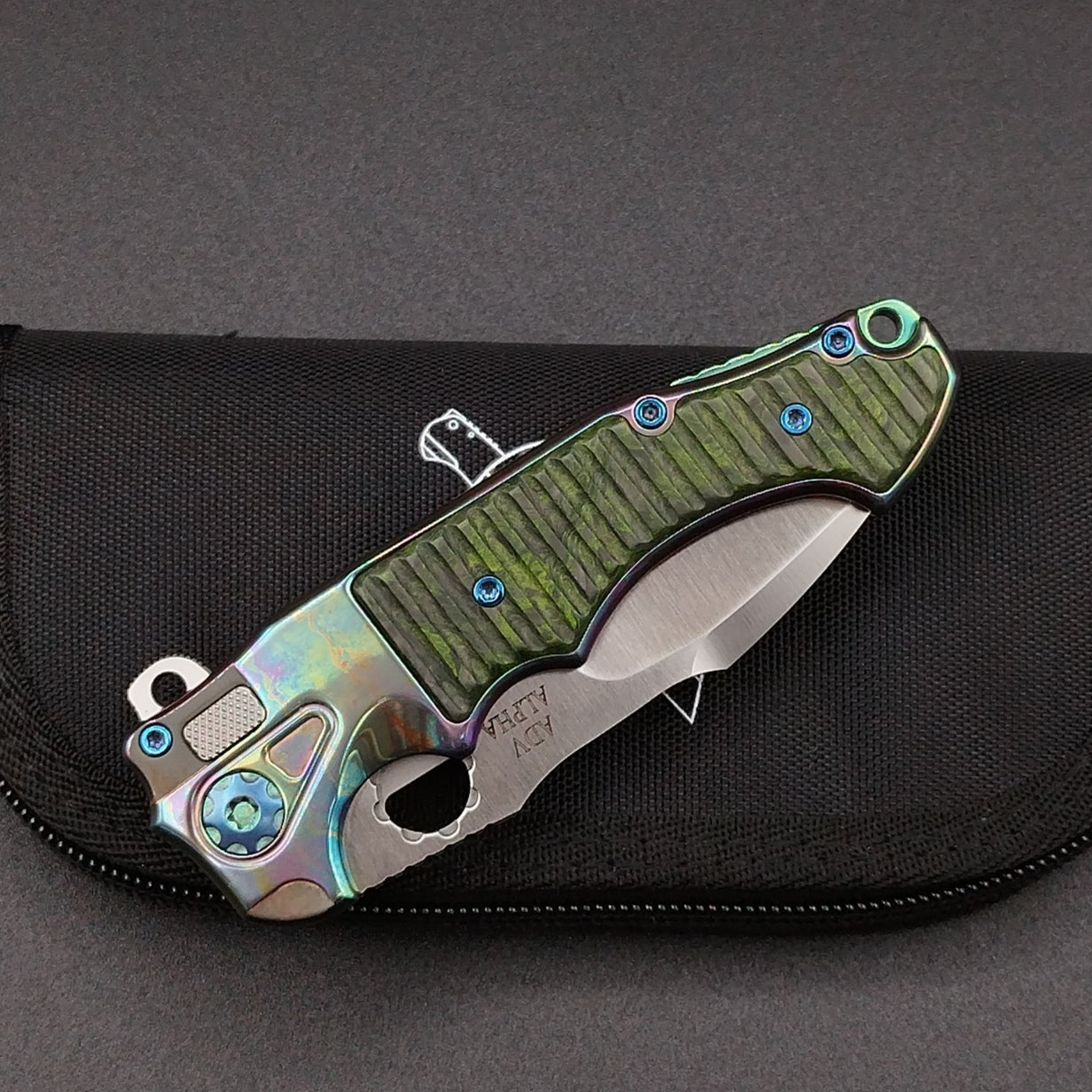 ADV Mini Alpha-S Acid Rain Green Fluted Carbon Fiber 3