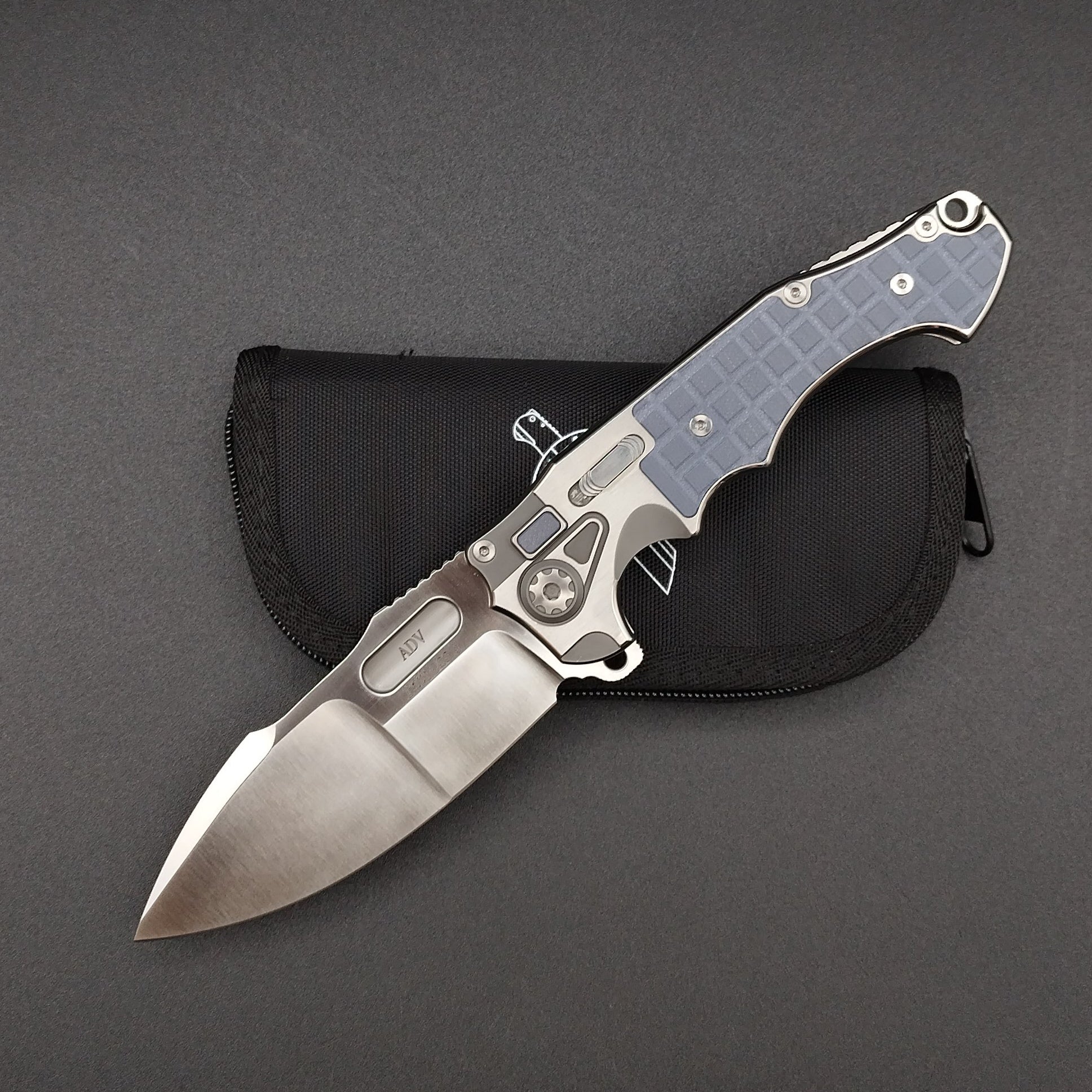 ADV Pitboss 3 Satin Blue Frag G10 Titanium 1