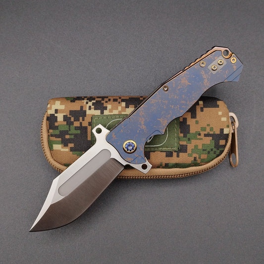 ADV Badlands Bowie Blue and Gold Dazzle Finish Laser Art 1