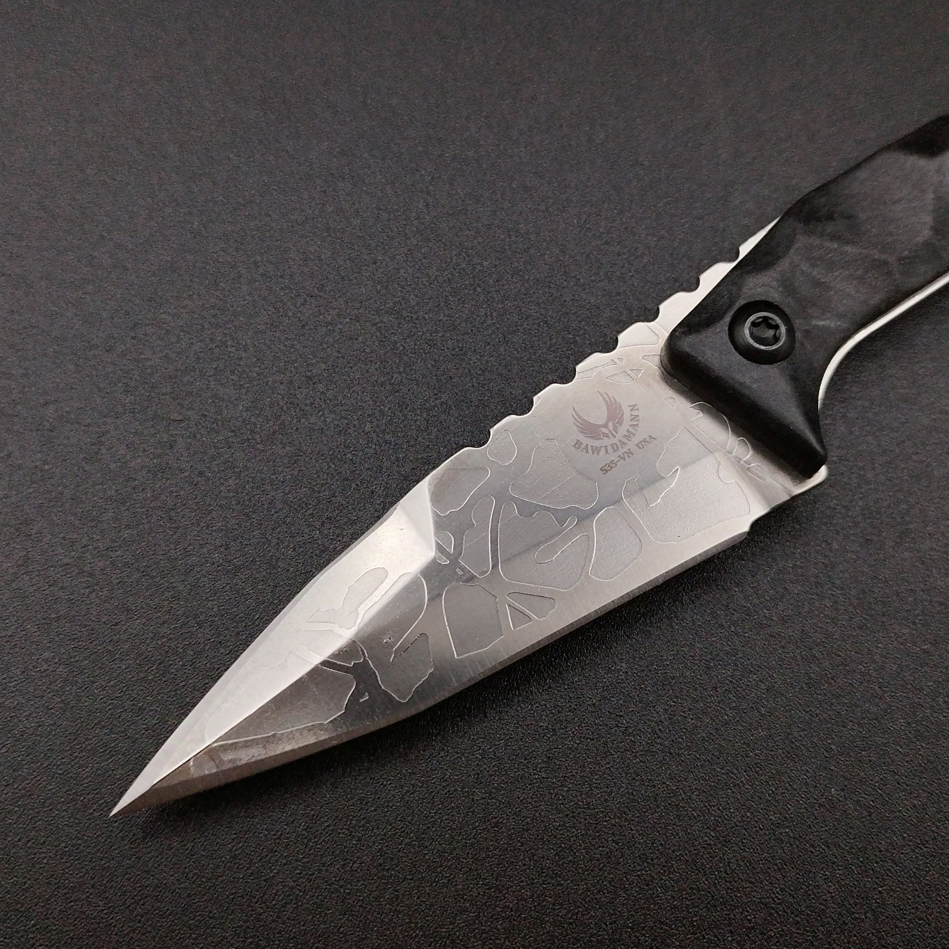 Bawidamann Blades Muninn Slicer S35VN (acid etched quicksilver top edge) 3