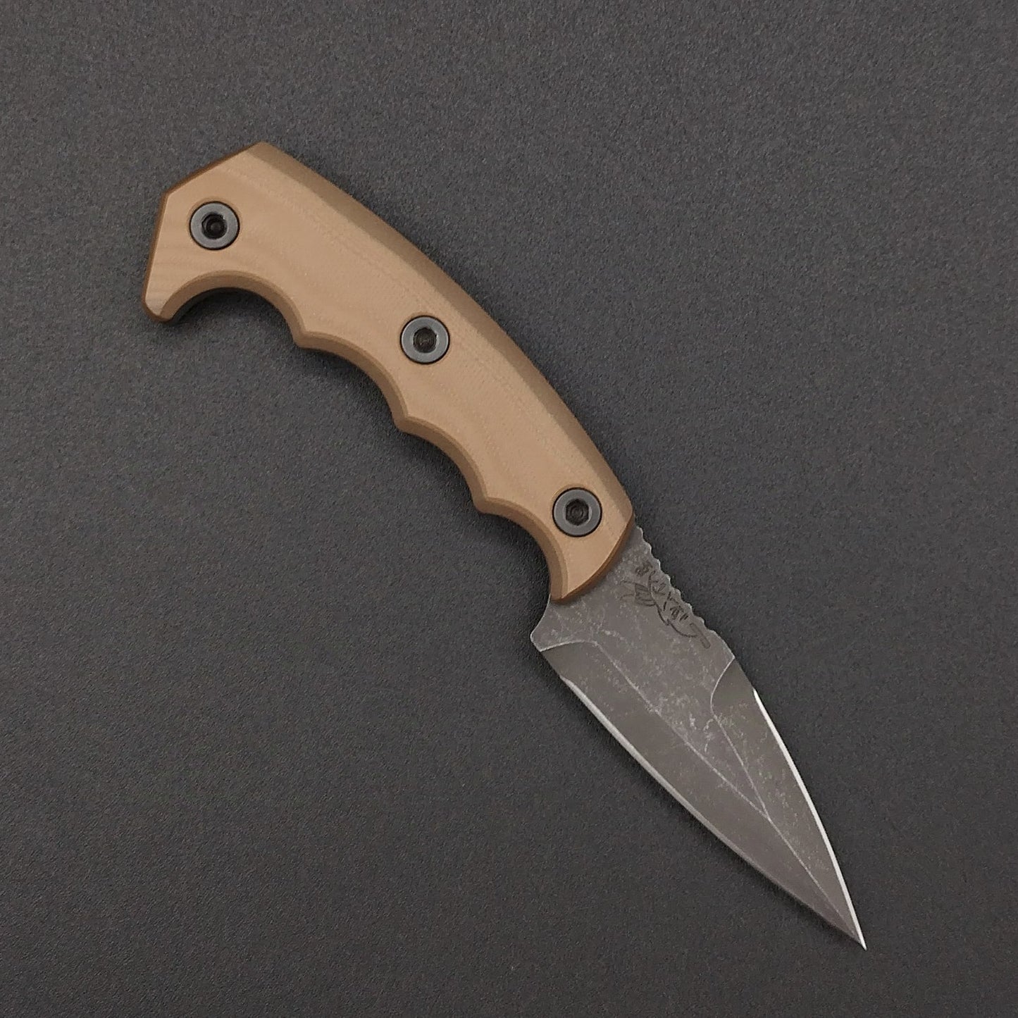 Half Face Blades HUMINT Dagger Coyote over Brown G10 1