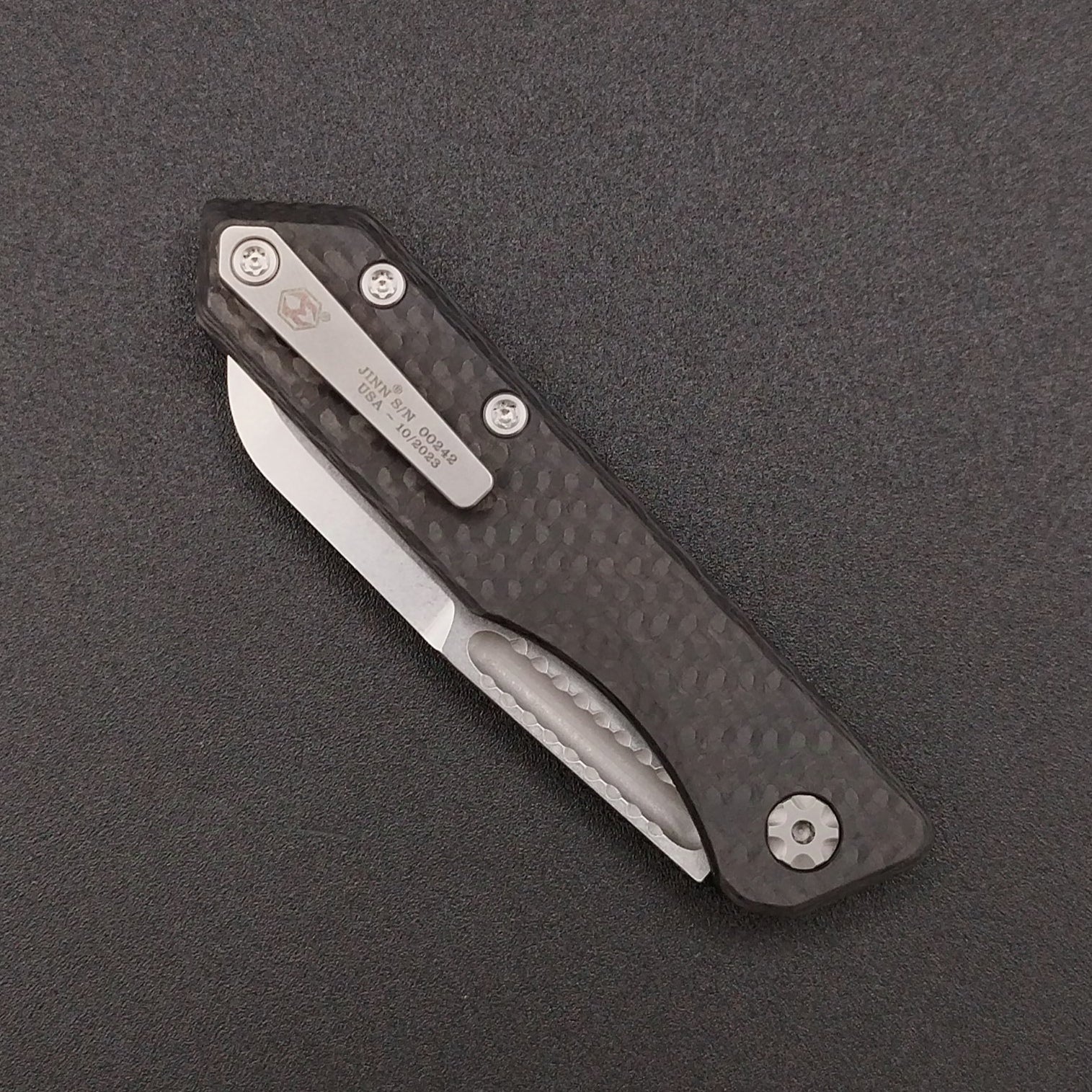 Heretic Knives Jinn - Slip Joint Folder Partially Serrated CF 4