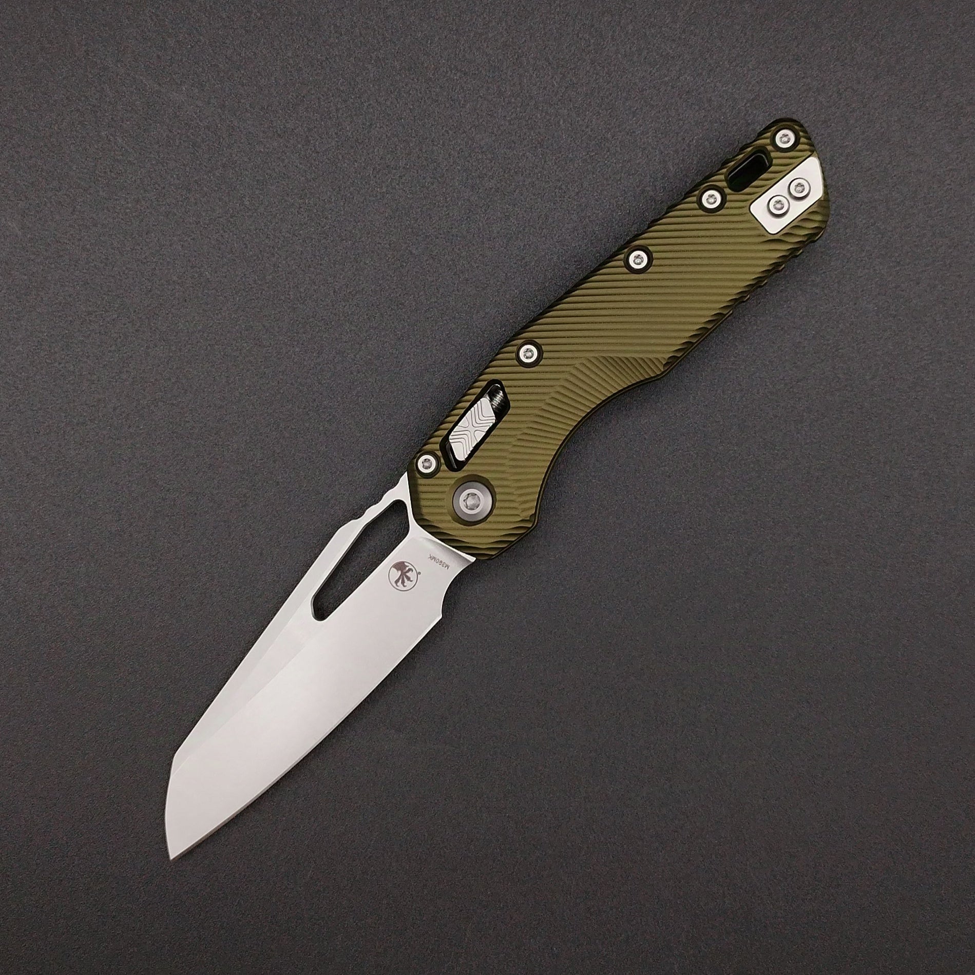 Microtech MSI S/E Fluted Stonewash OD Green Aluminium 1