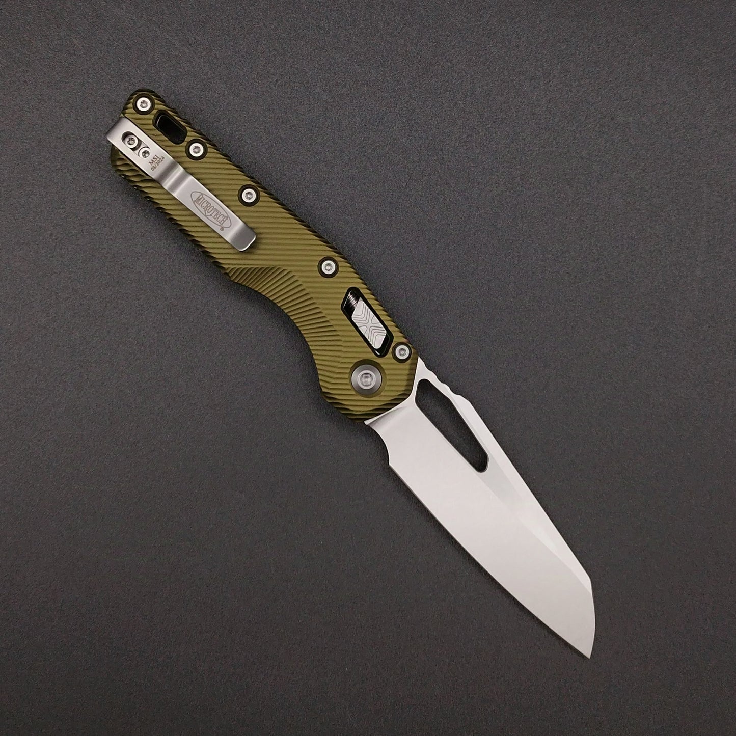 Microtech MSI S/E Fluted Stonewash OD Green Aluminium 2