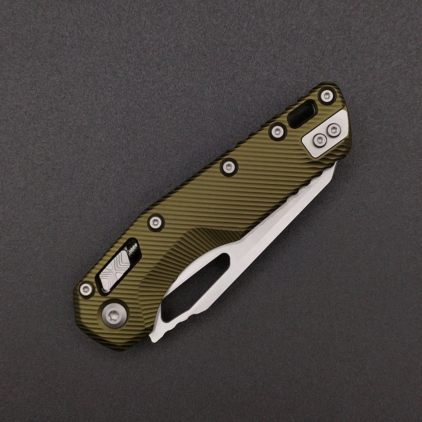 Microtech MSI S/E Fluted Stonewash OD Green Aluminium 3