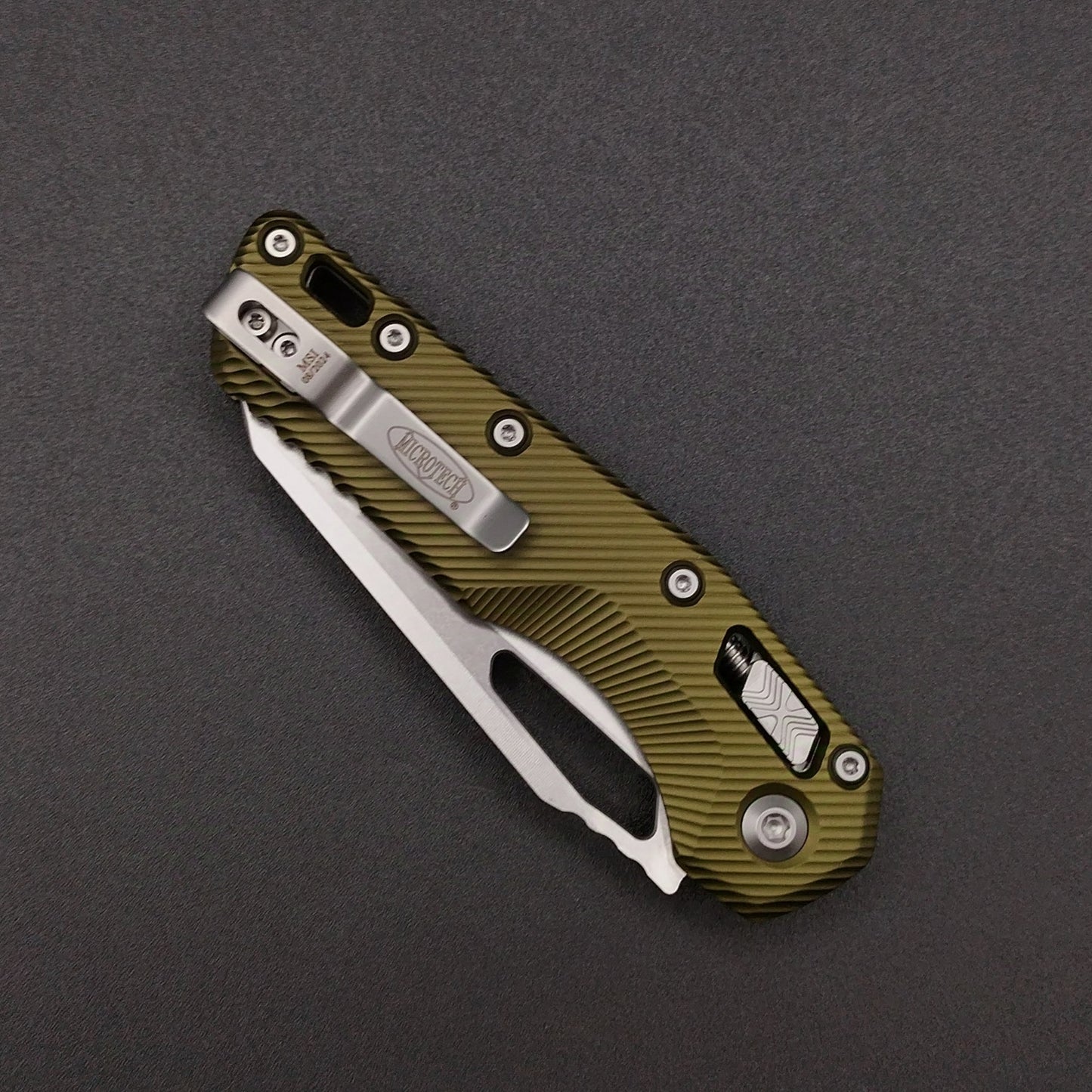 Microtech MSI S/E Fluted Stonewash OD Green Aluminium 4