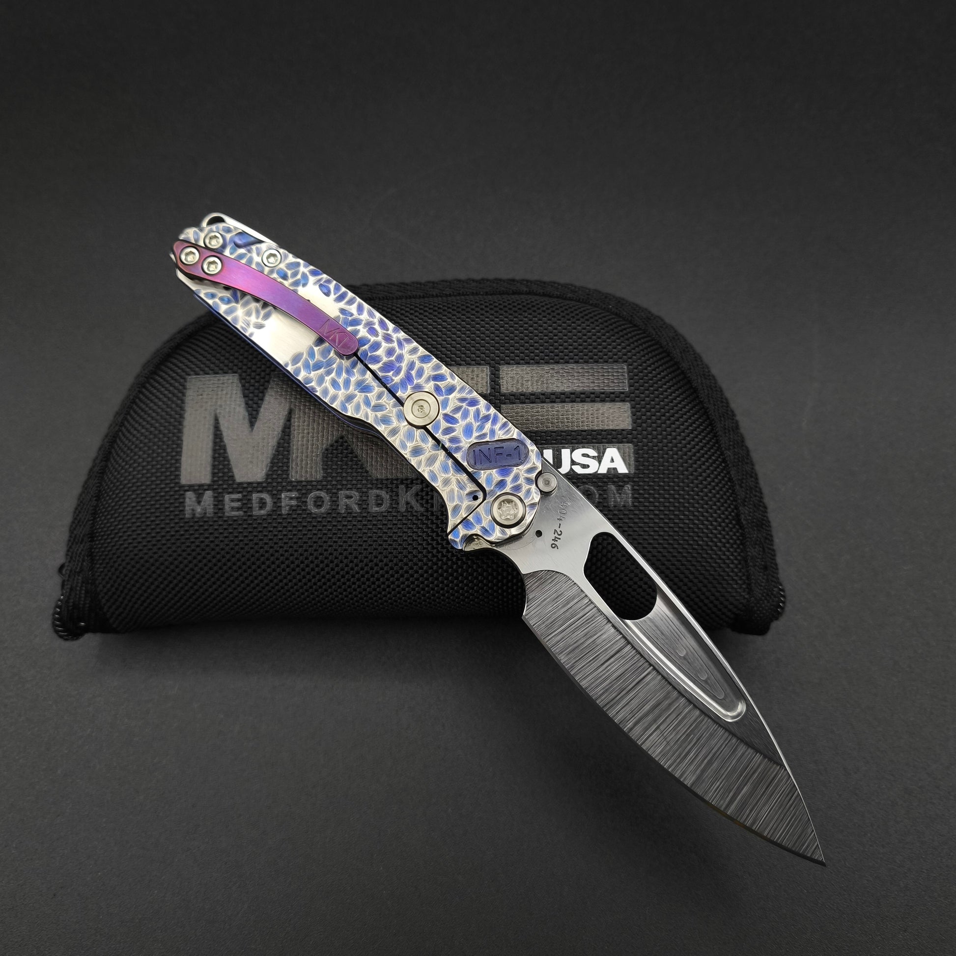 Medford Infraction Framelock, Violet Hammered Handle 2