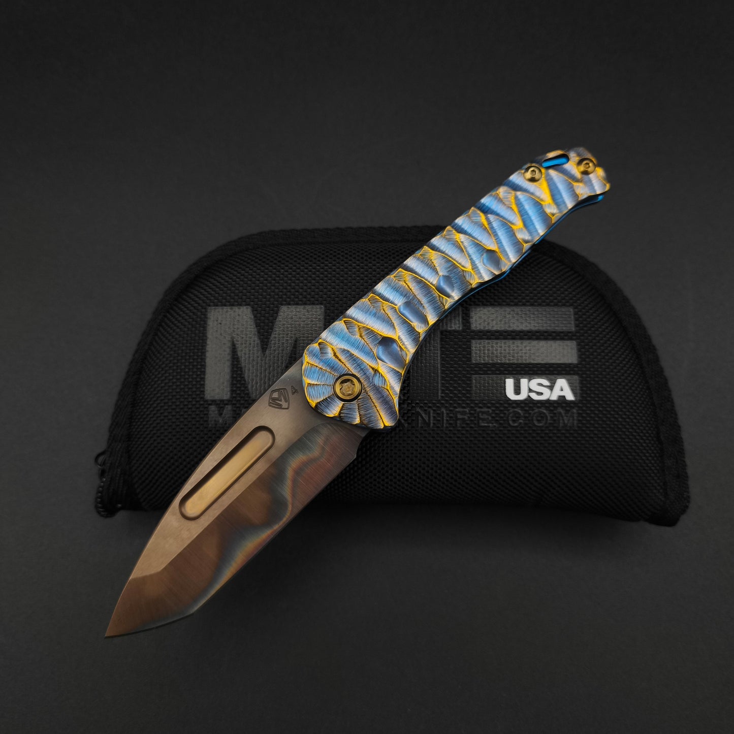 Medford Praetorian Slim Vulcan Tanto, Blue Bronze Predator 1