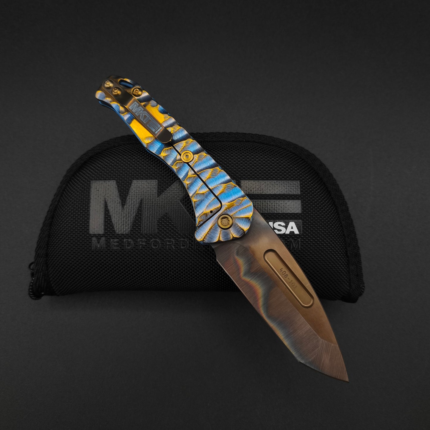 Medford Praetorian Slim Vulcan Tanto, Blue Bronze Predator 2