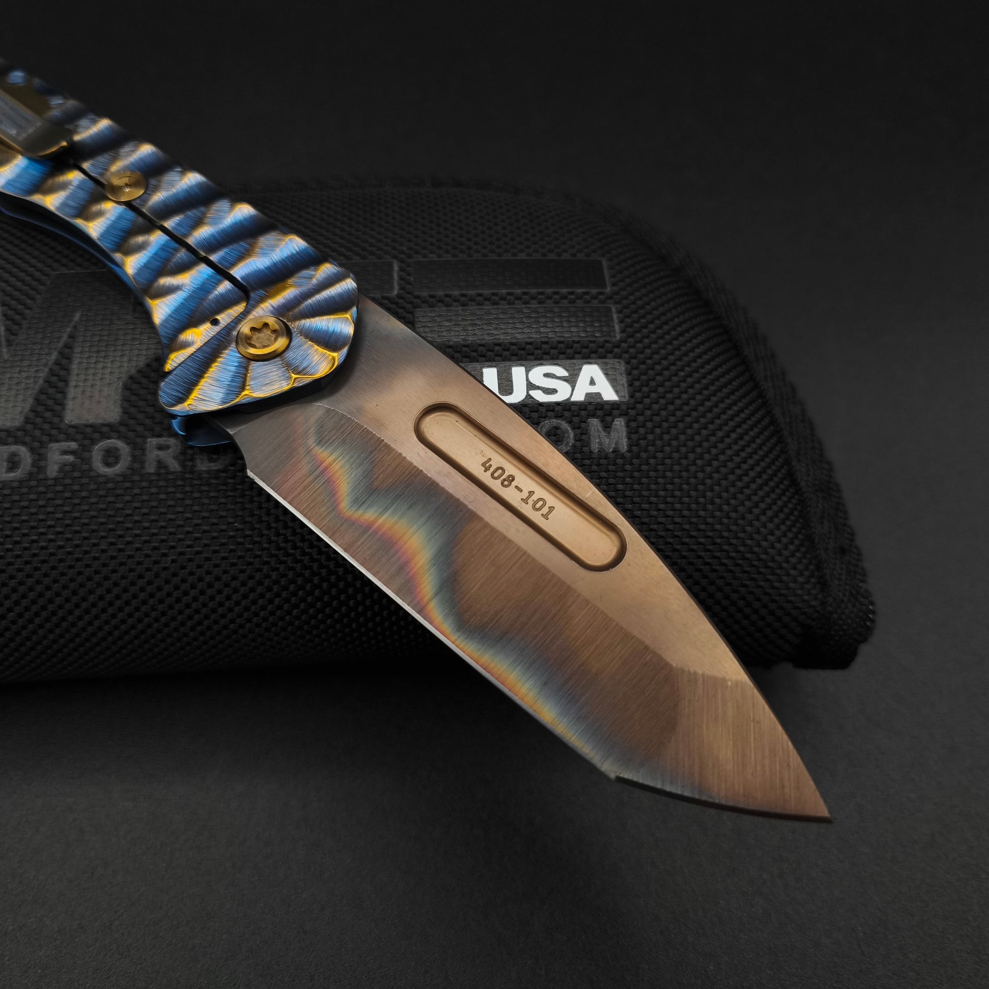 Medford Praetorian Slim Vulcan Tanto, Blue Bronze Predator 3