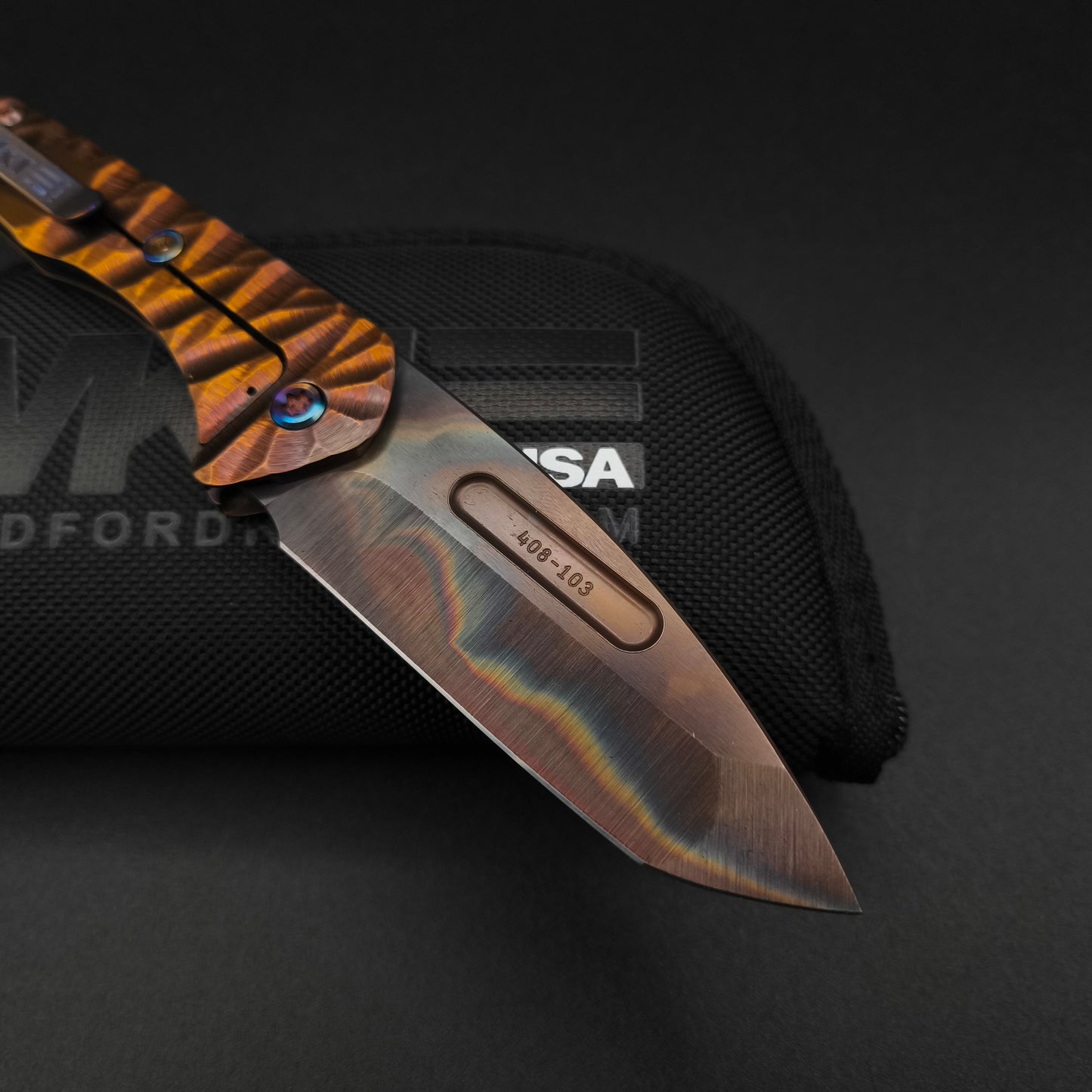 Medford Praetorian Slim Vulcan Tanto, CuRose Bronze Predator 3