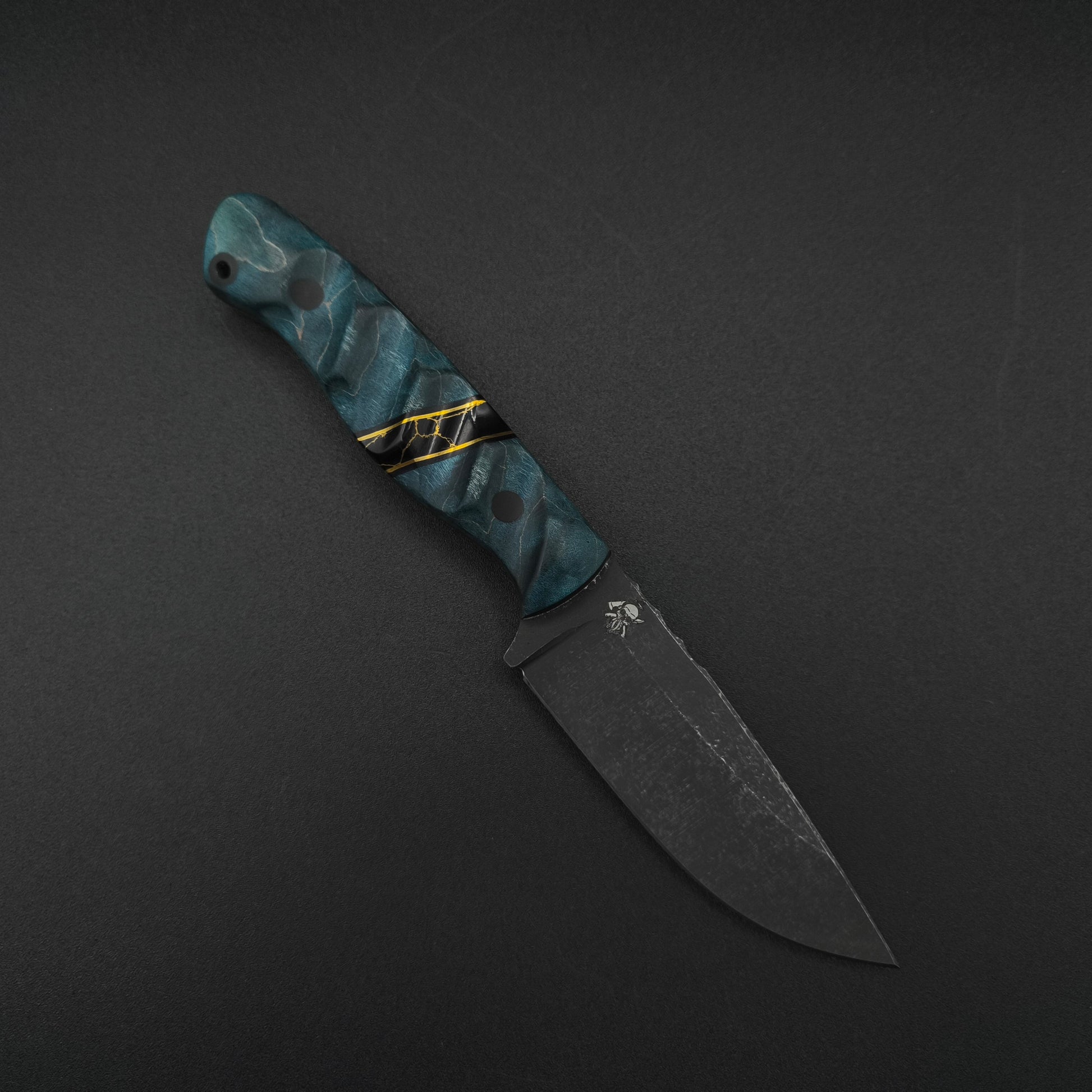 Sea Sick Blades Fieldcraft Maple Burl, Gold Webbed Onyx 80CrV2 1