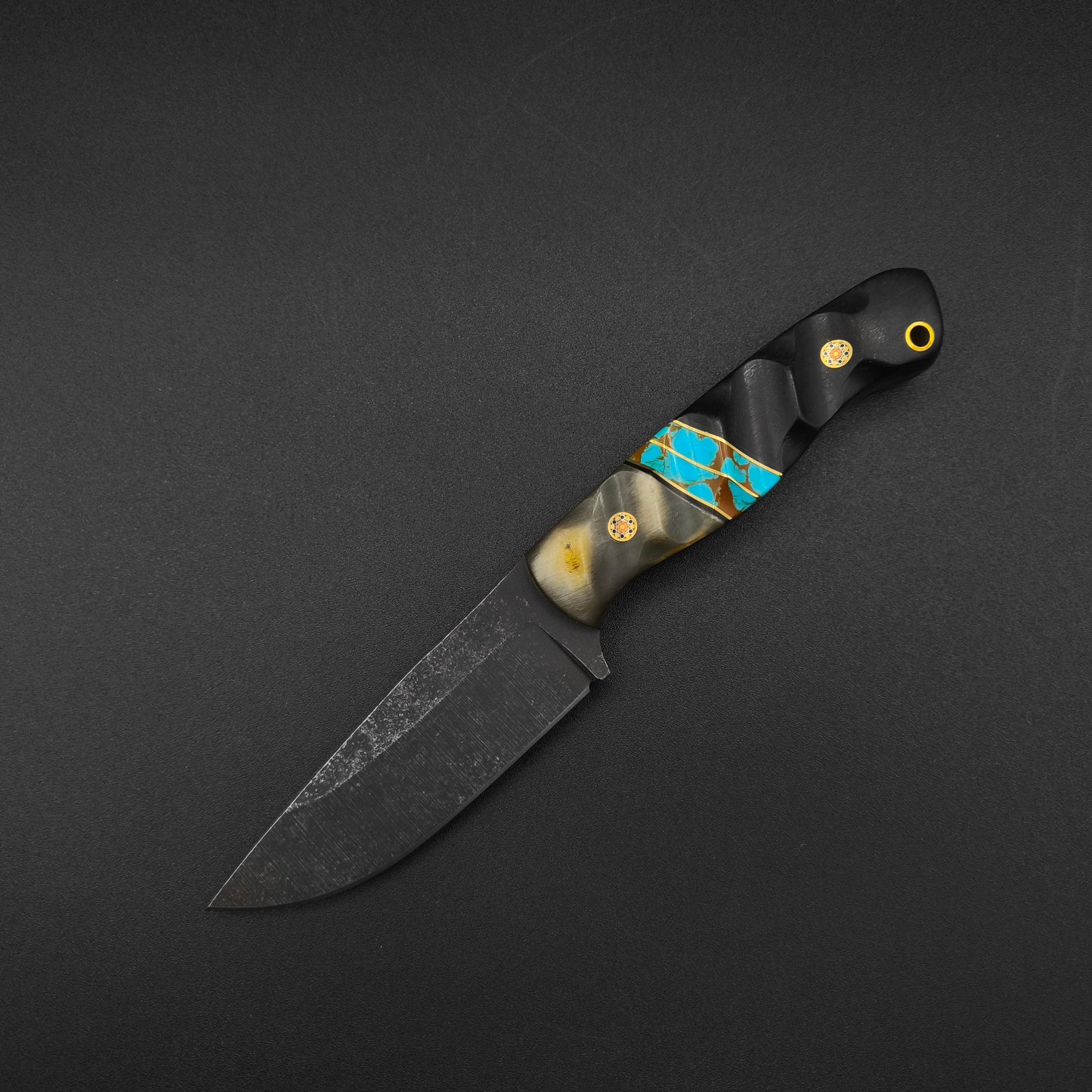 Sea Sick Blades Fieldcraft Rams Horn, Sonoran Turquoise 80CrV2 2