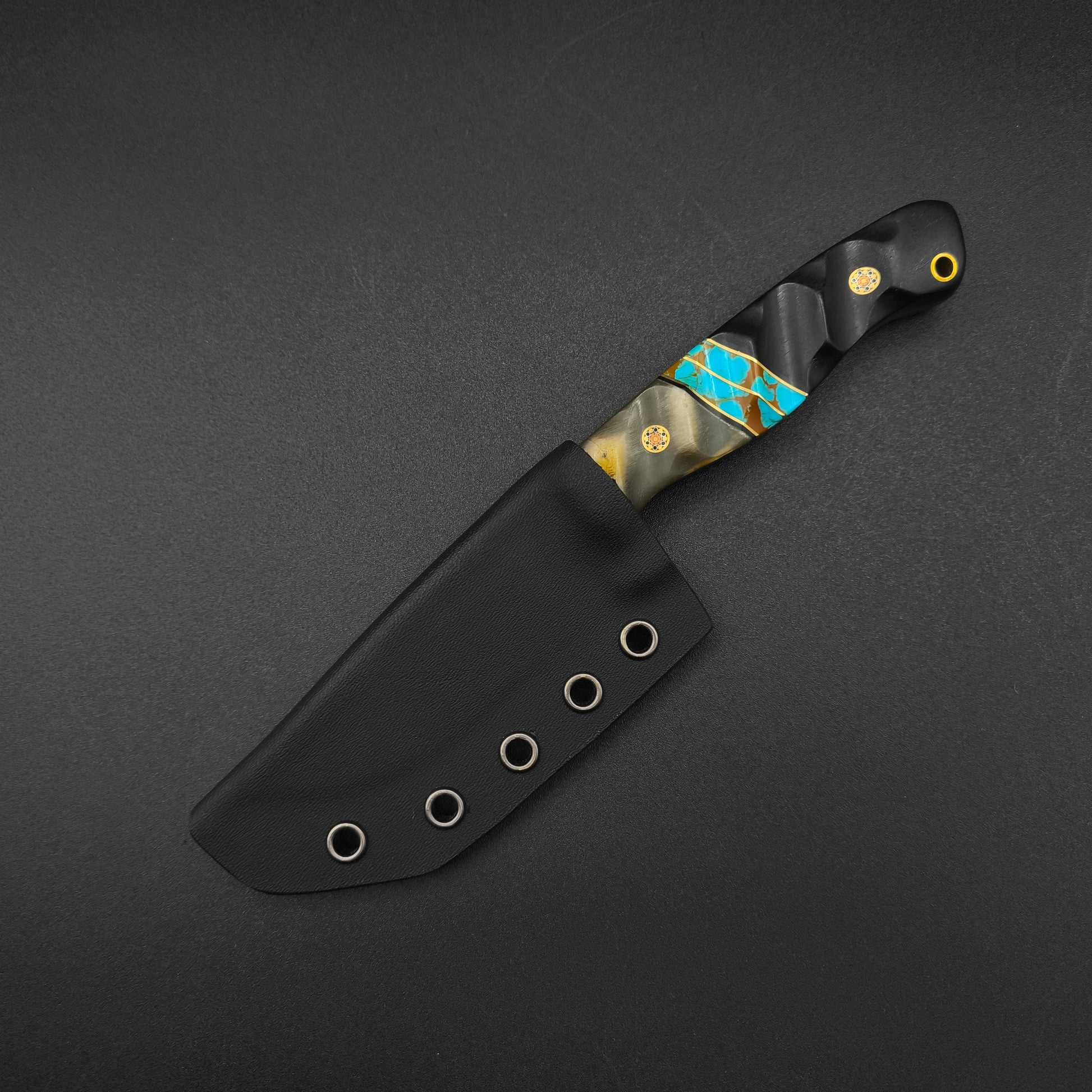 Sea Sick Blades Fieldcraft Rams Horn, Sonoran Turquoise 80CrV2 7