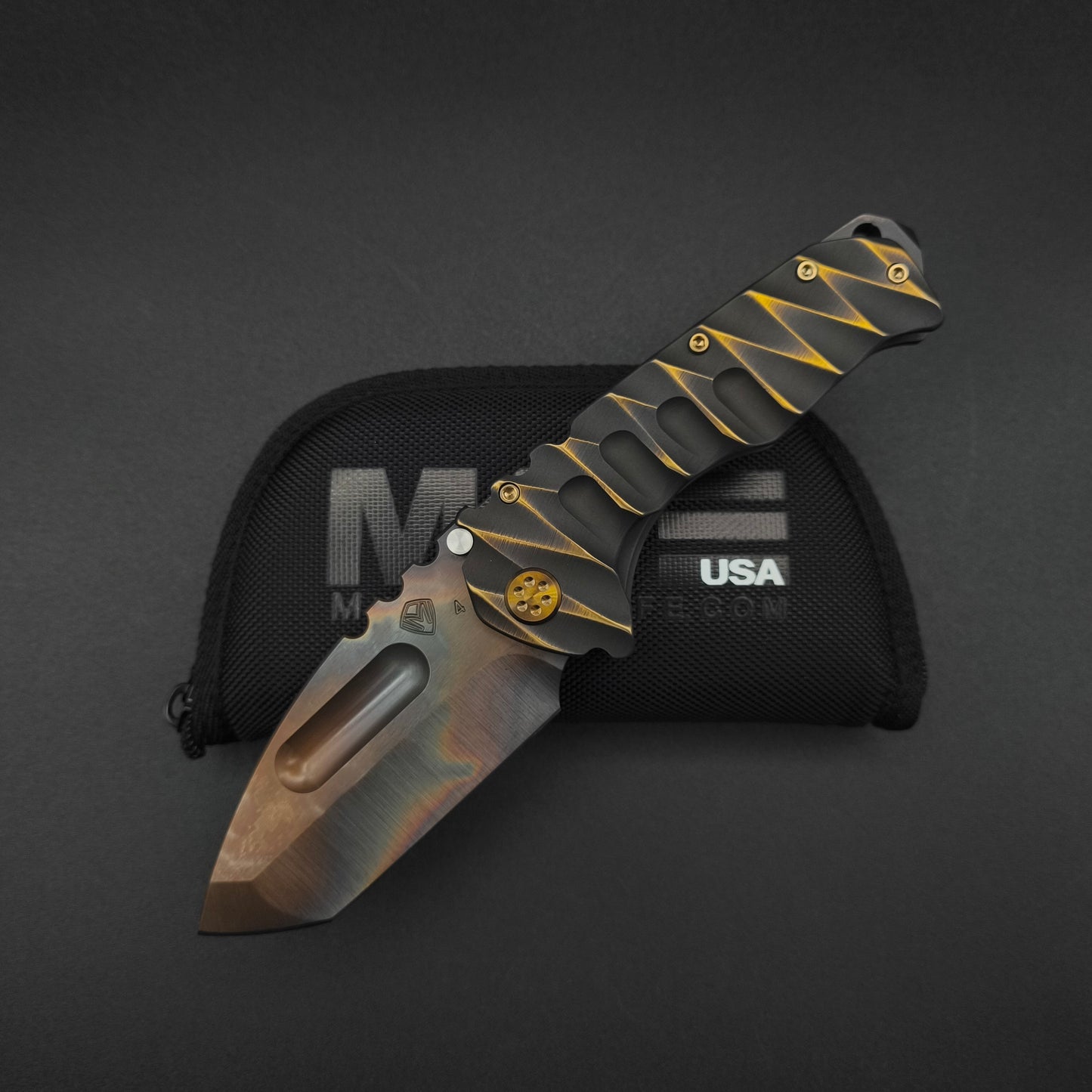 Medford Praetorian Ti, Vulcan Tanto Blade, Bronze Lightning 1