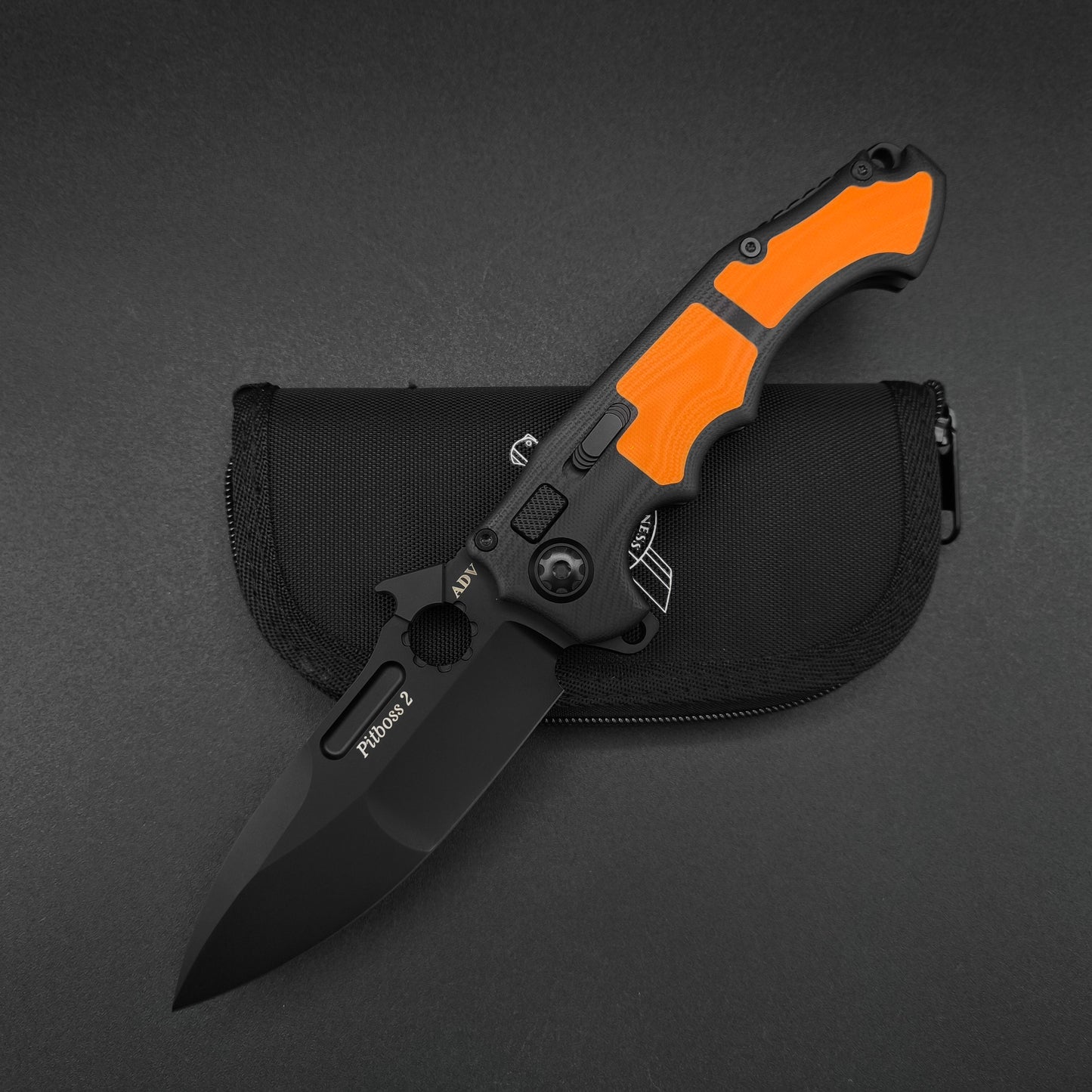 ADV Pitboss 2 Black and Orange G10 1