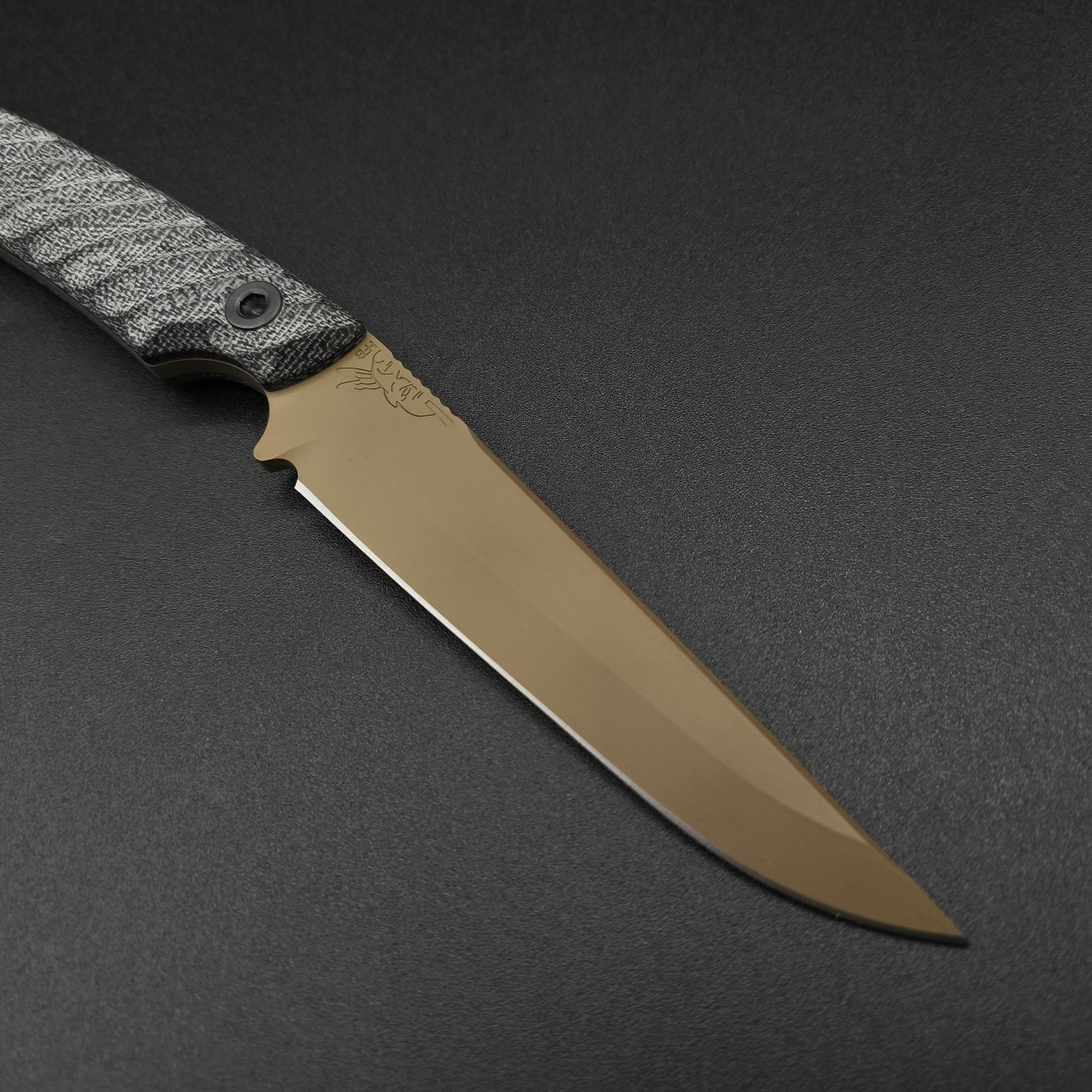 Half Face Blades Boogeyman Black canvas micarta, FDE cerakote 3