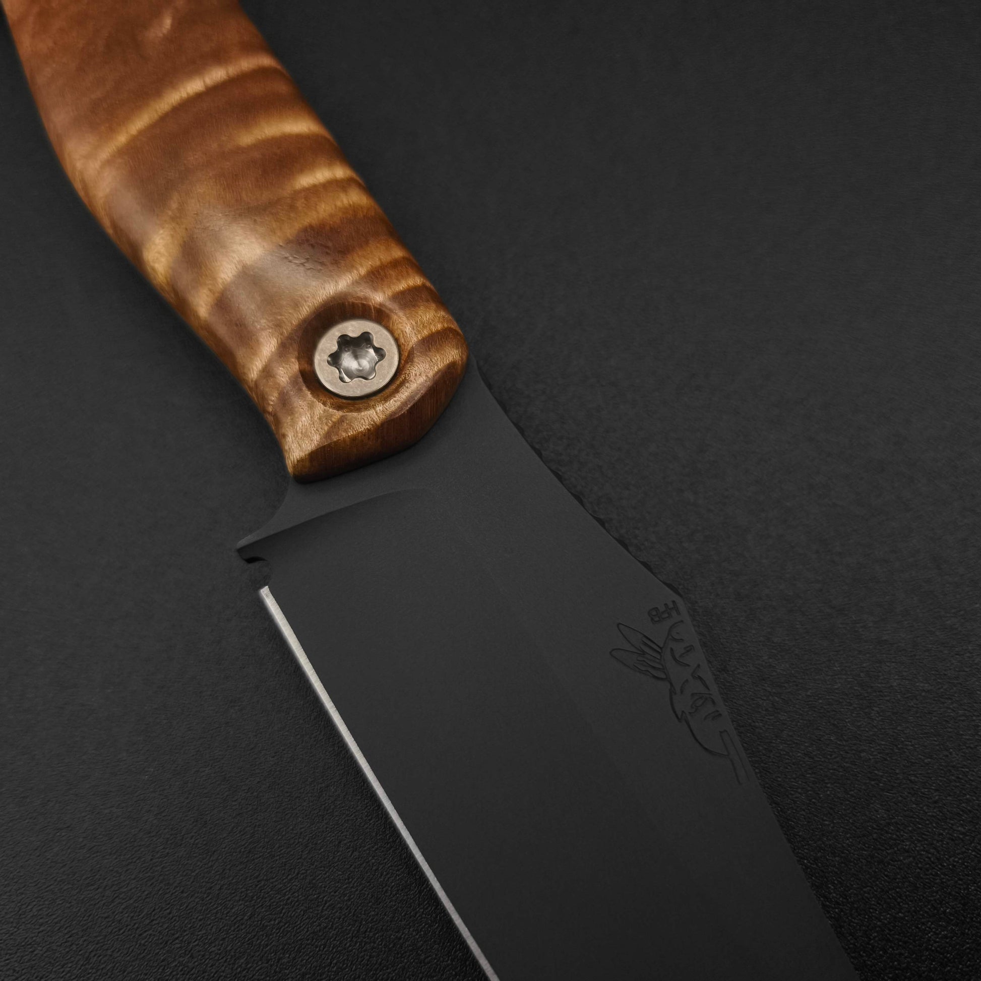 Half Face Blades Field Knife Curly Maple 3