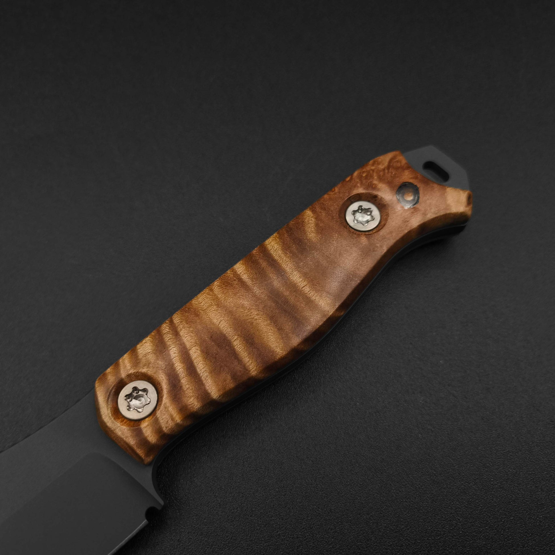 Half Face Blades Field Knife Curly Maple 4