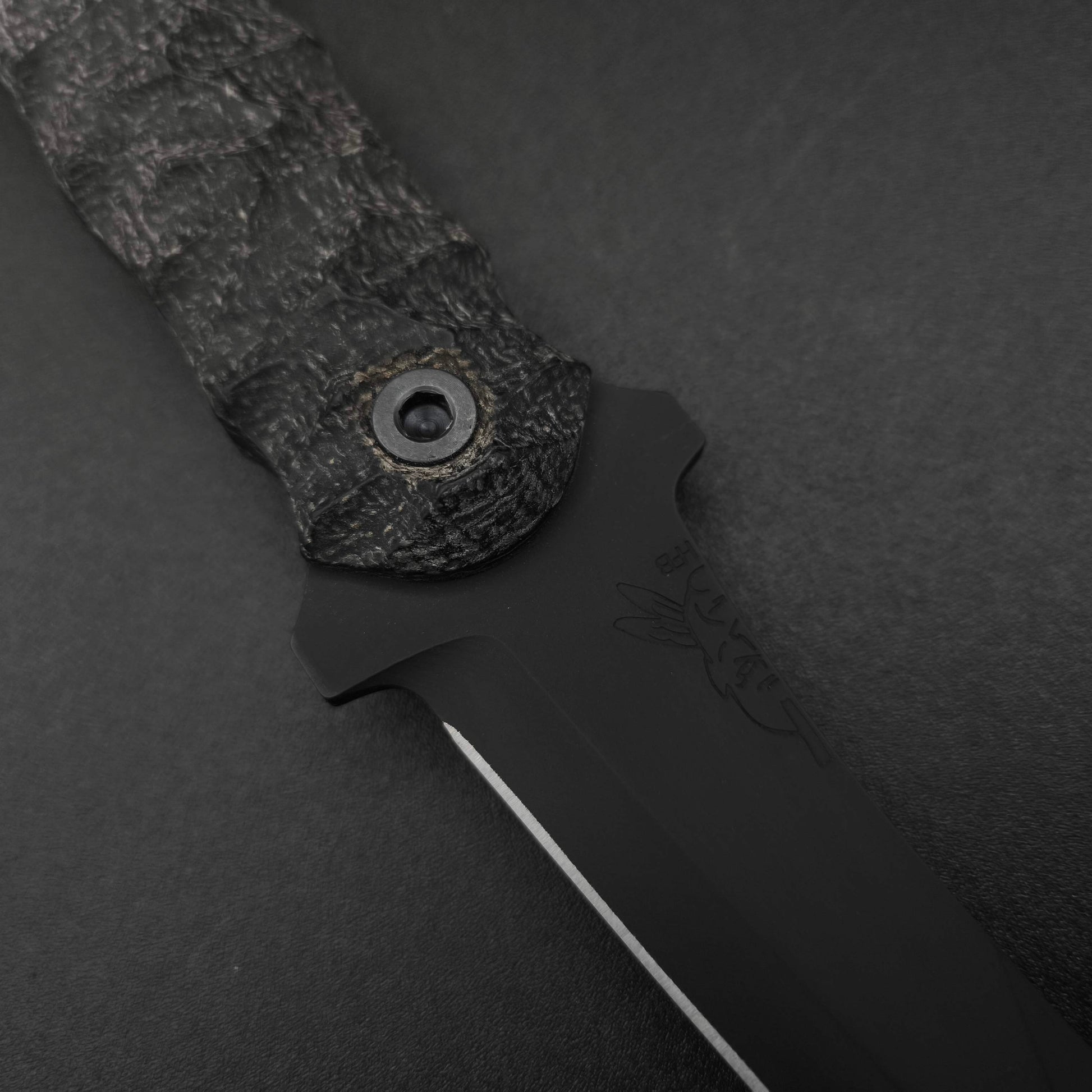 Half Face Blades Combat Dirt Nap - Black Burlap micarta, armor black cerakote 3